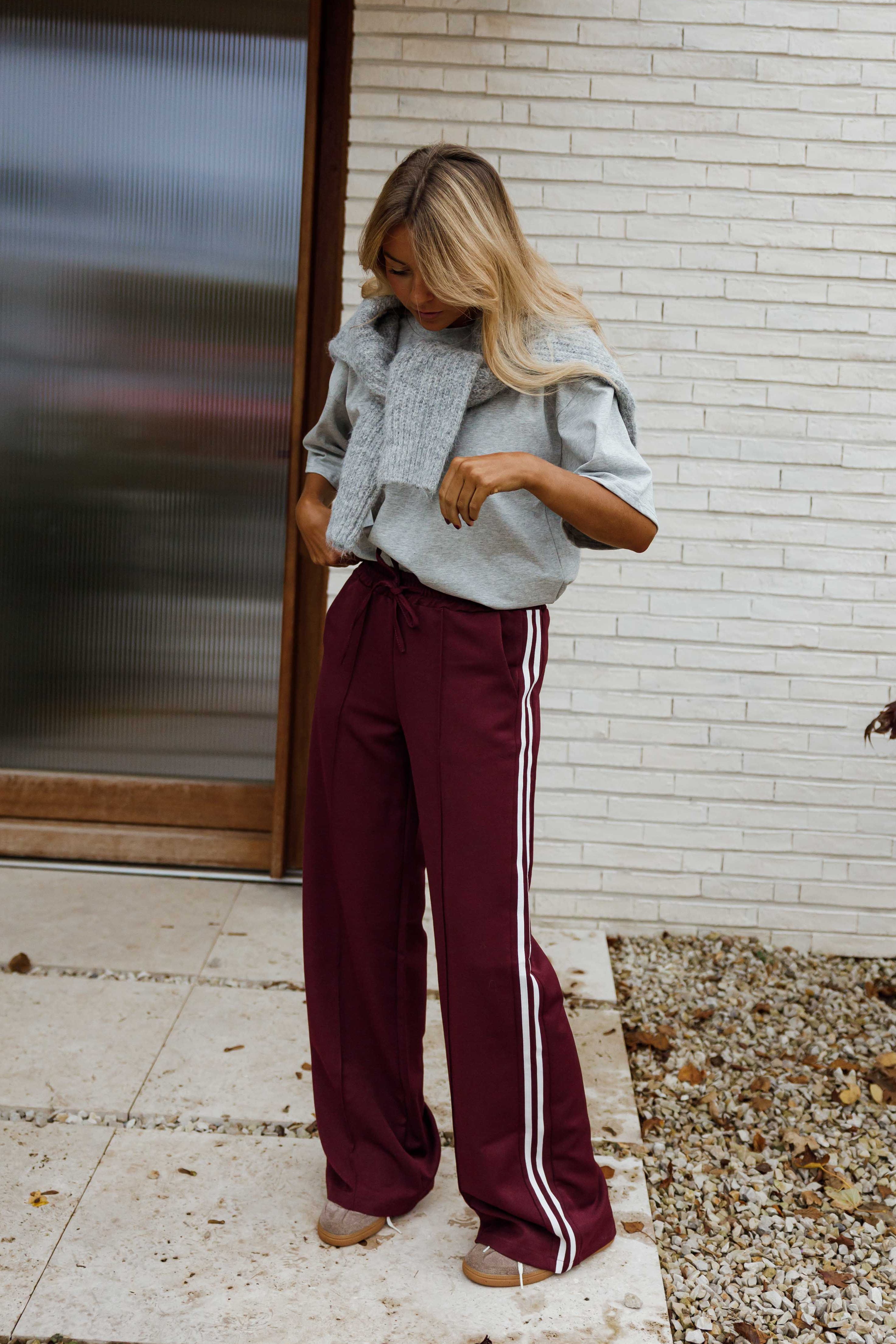 Burgundy Waty Pants