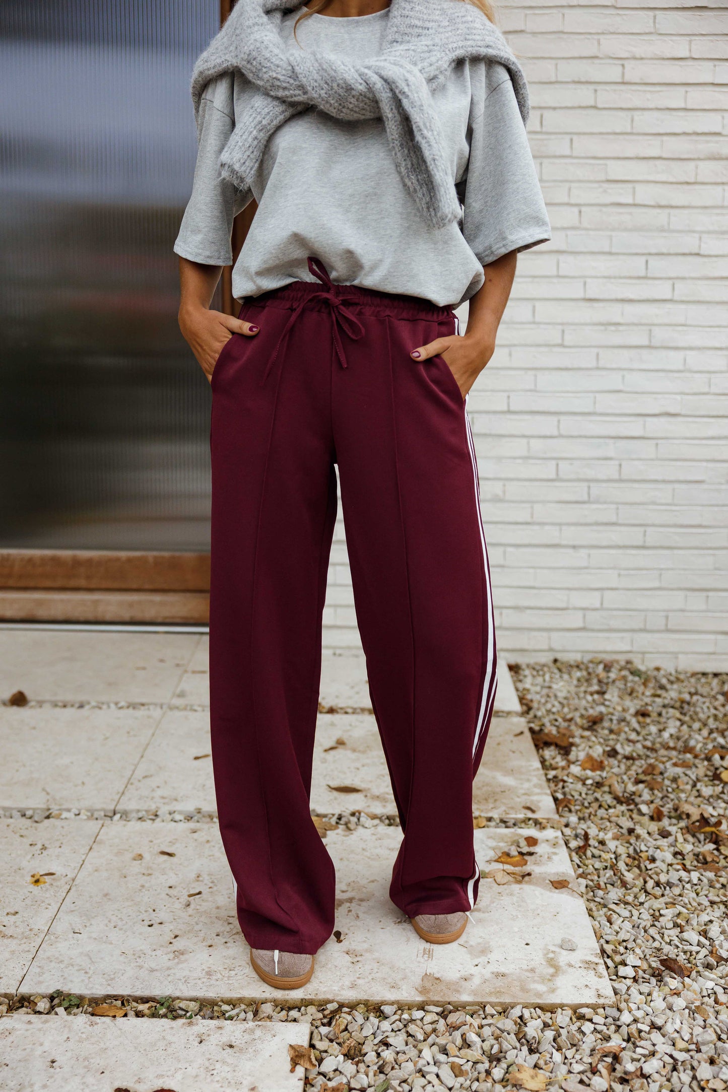Burgundy Waty Pants