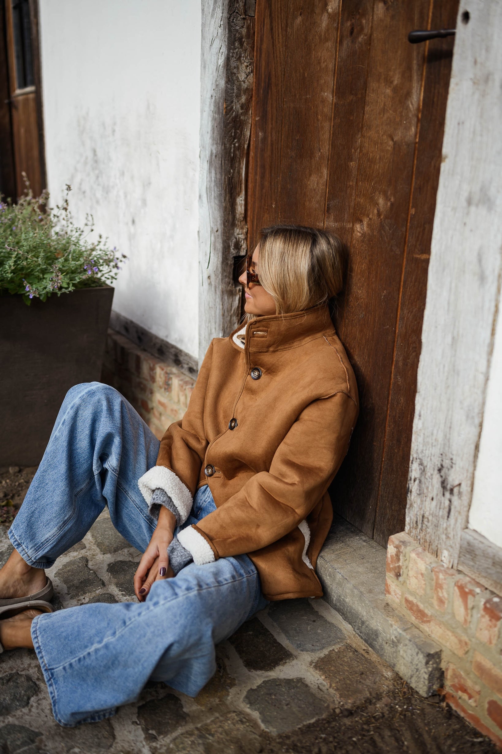 Camel Shearling Ninho Coat