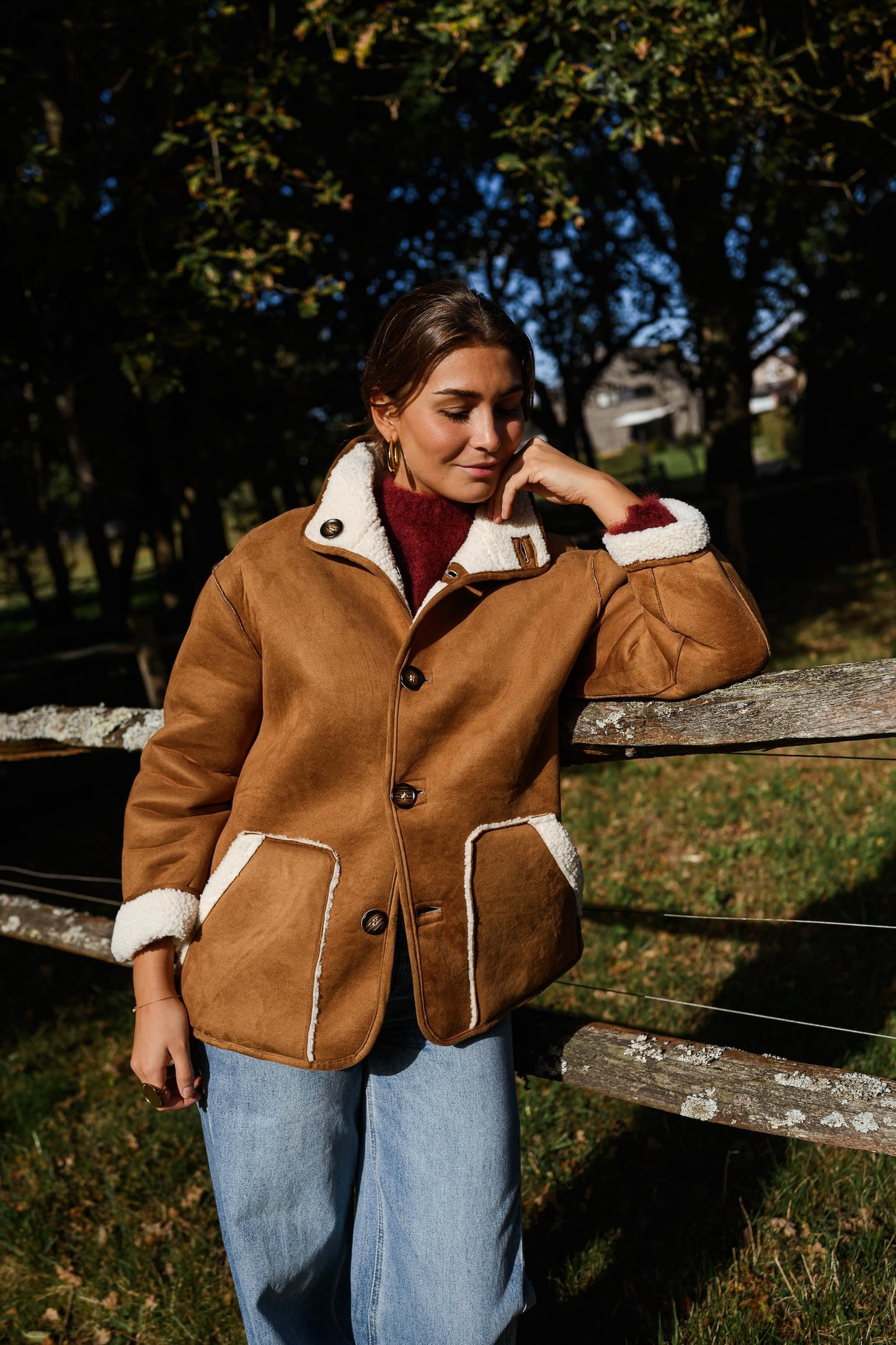 Camel Shearling Ninho Coat