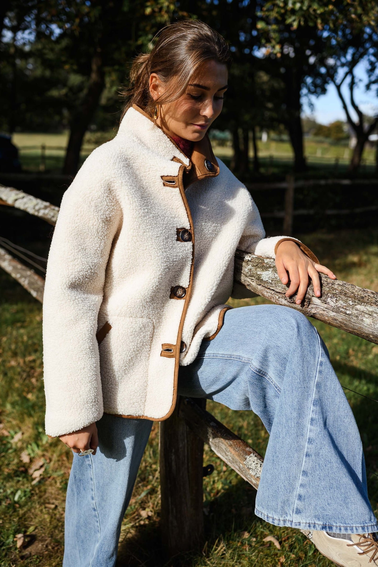 Camel Shearling Ninho Coat