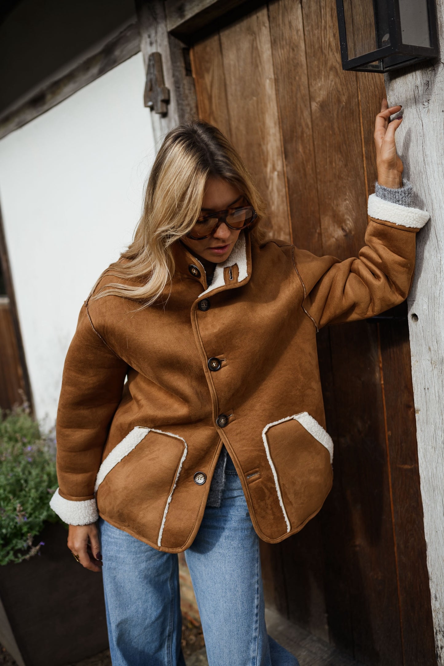 Camel Shearling Ninho Coat
