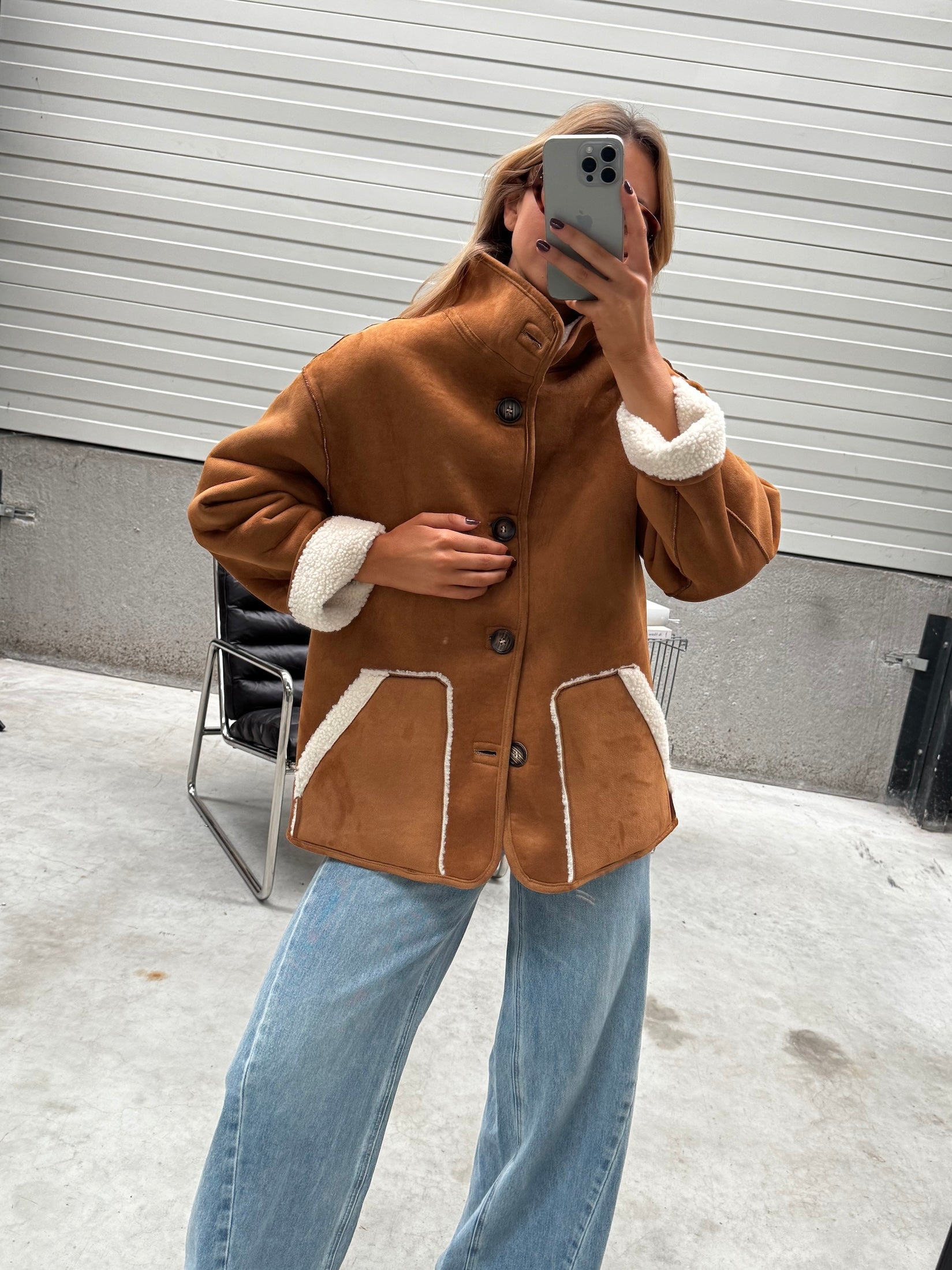 Camel Shearling Ninho Coat