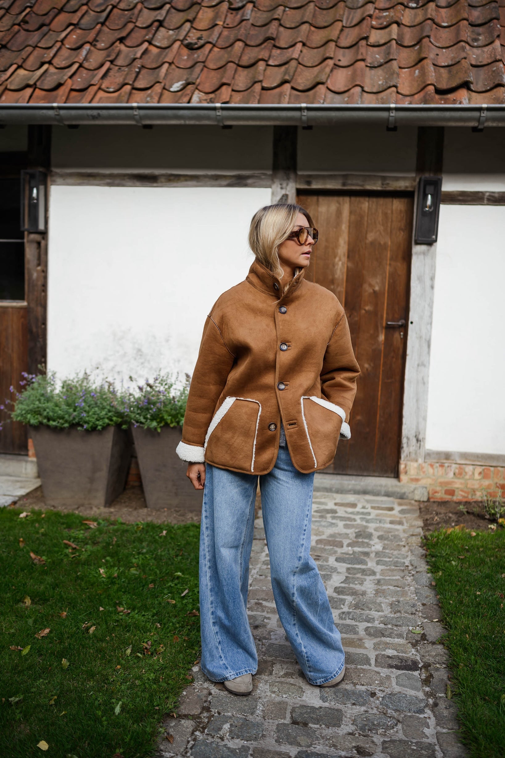 Camel Shearling Ninho Coat