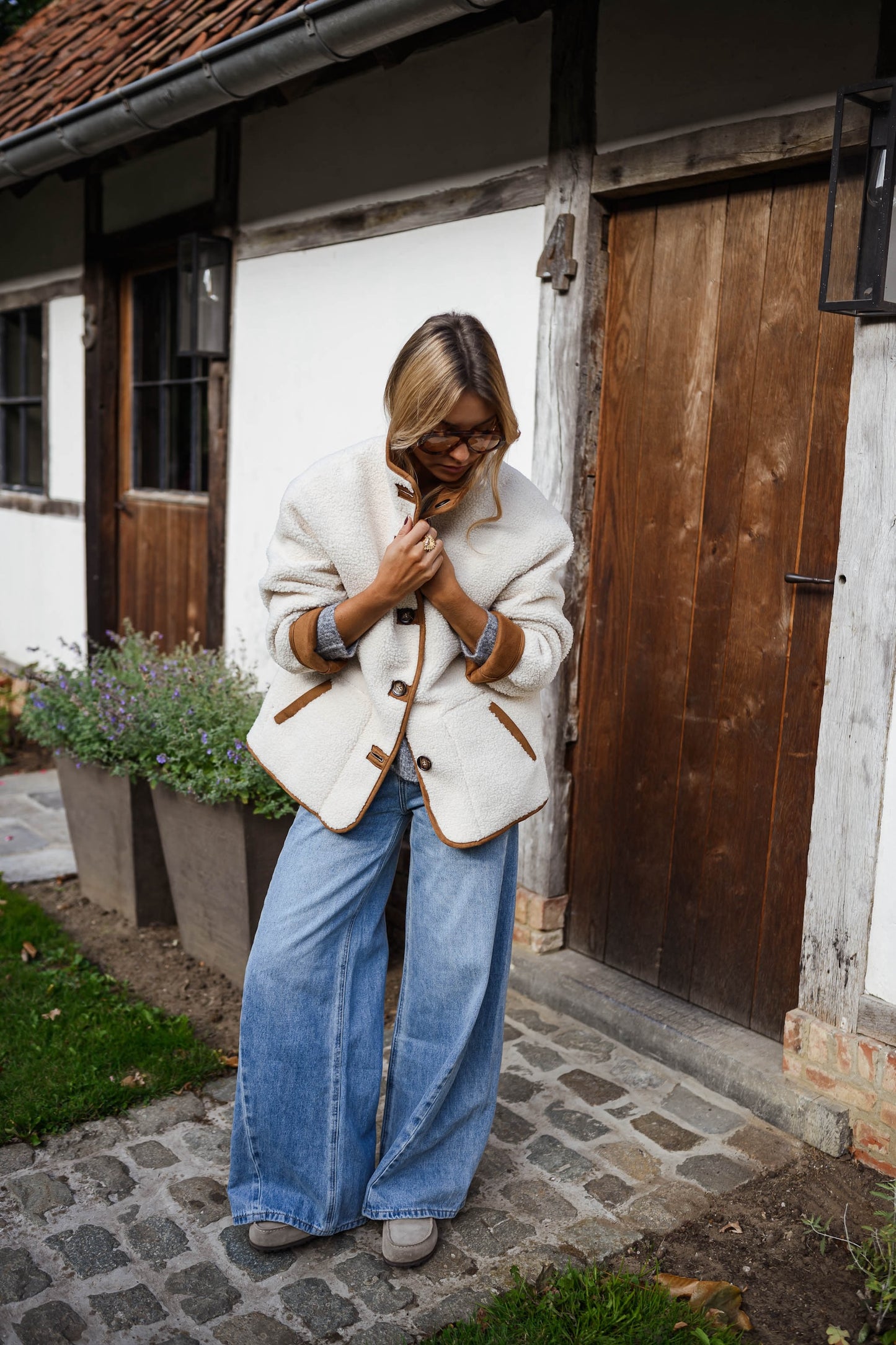 Camel Shearling Ninho Coat