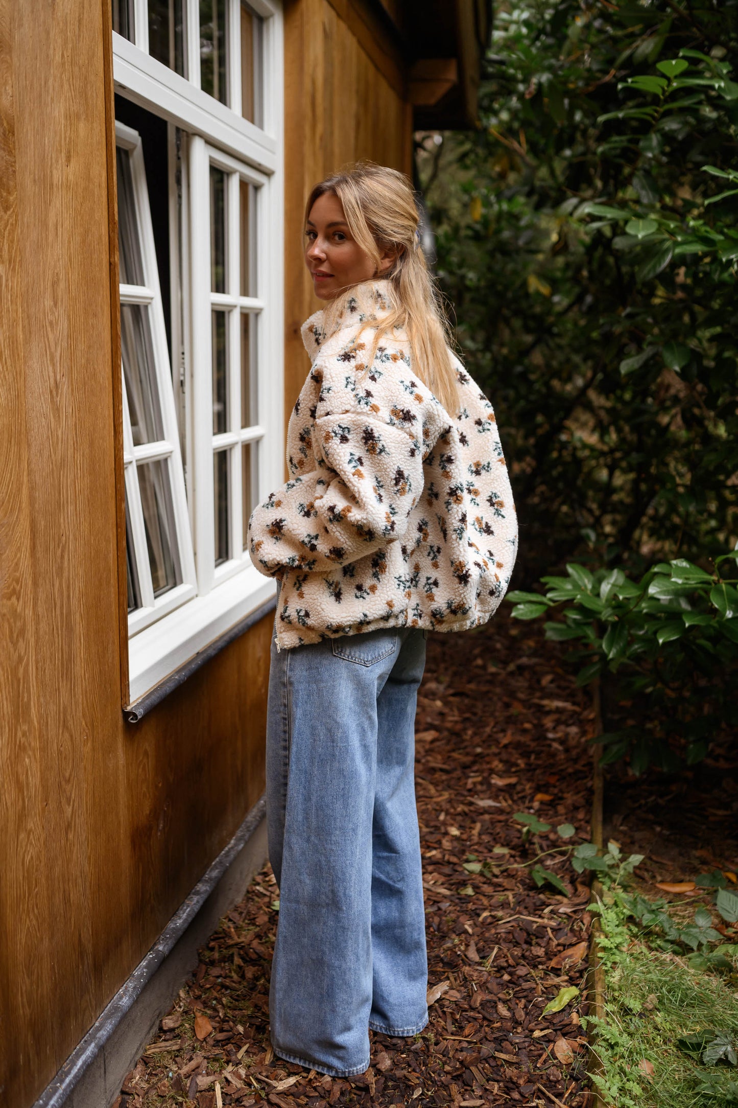 Ecru Floral Alice Fleece Jacket