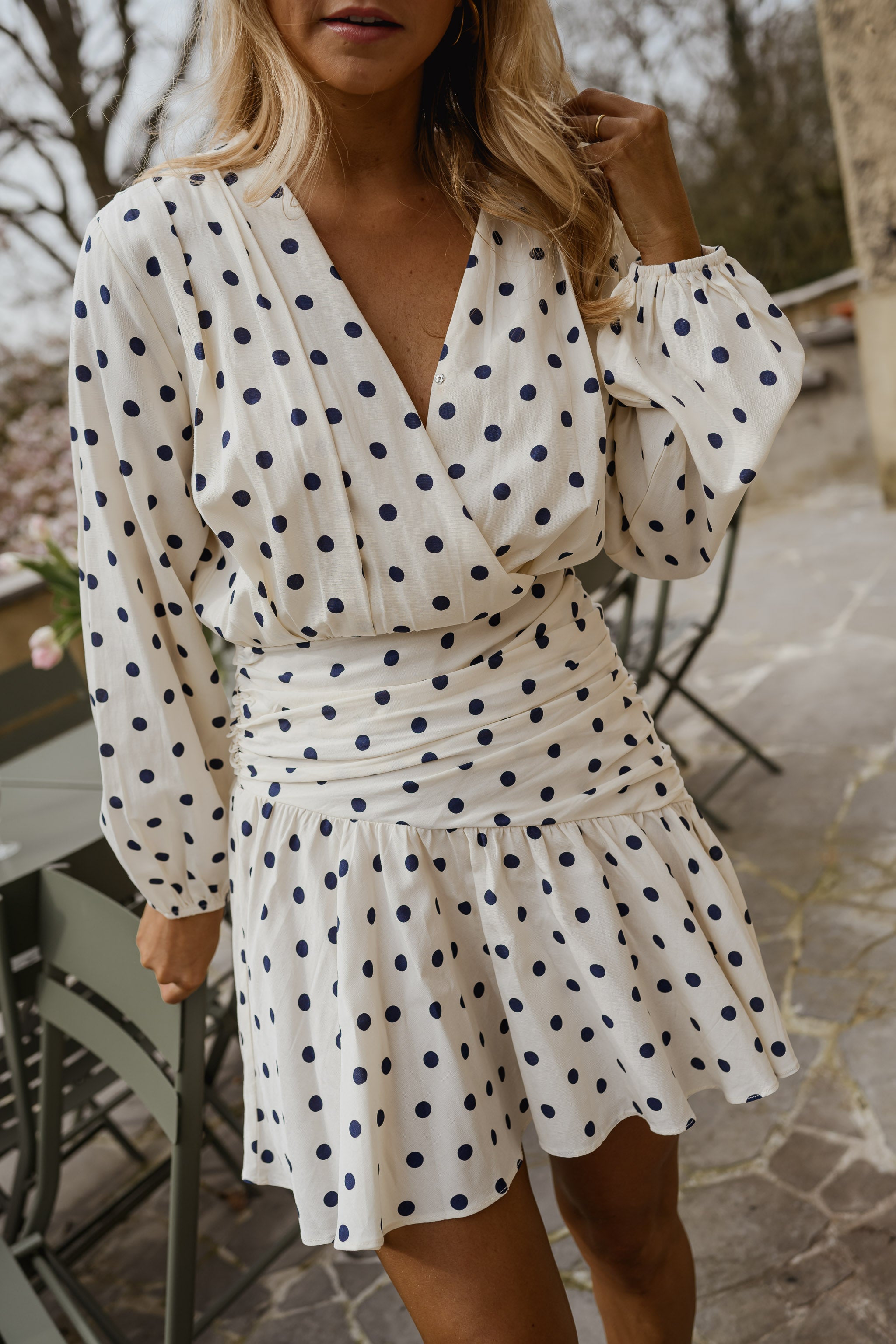 Ecru Polka Dot Halie Dress