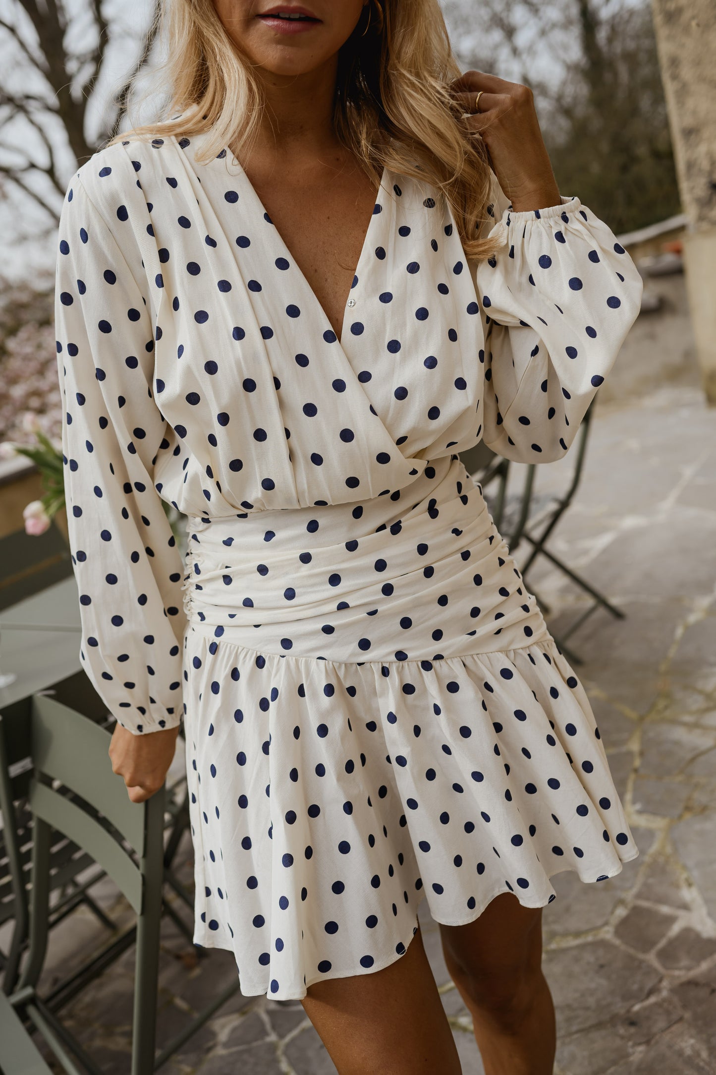 Ecru Polka Dot Halie Dress