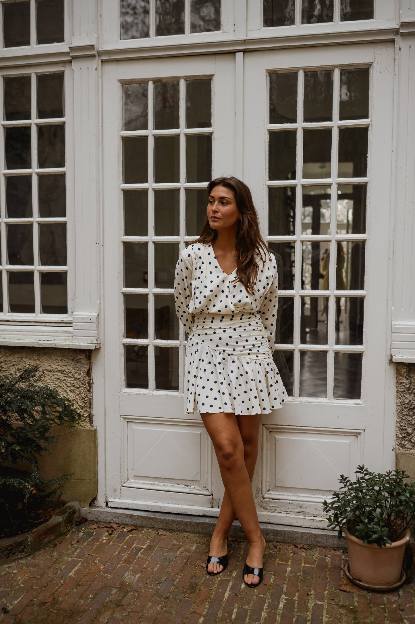 Ecru Polka Dot Halie Dress