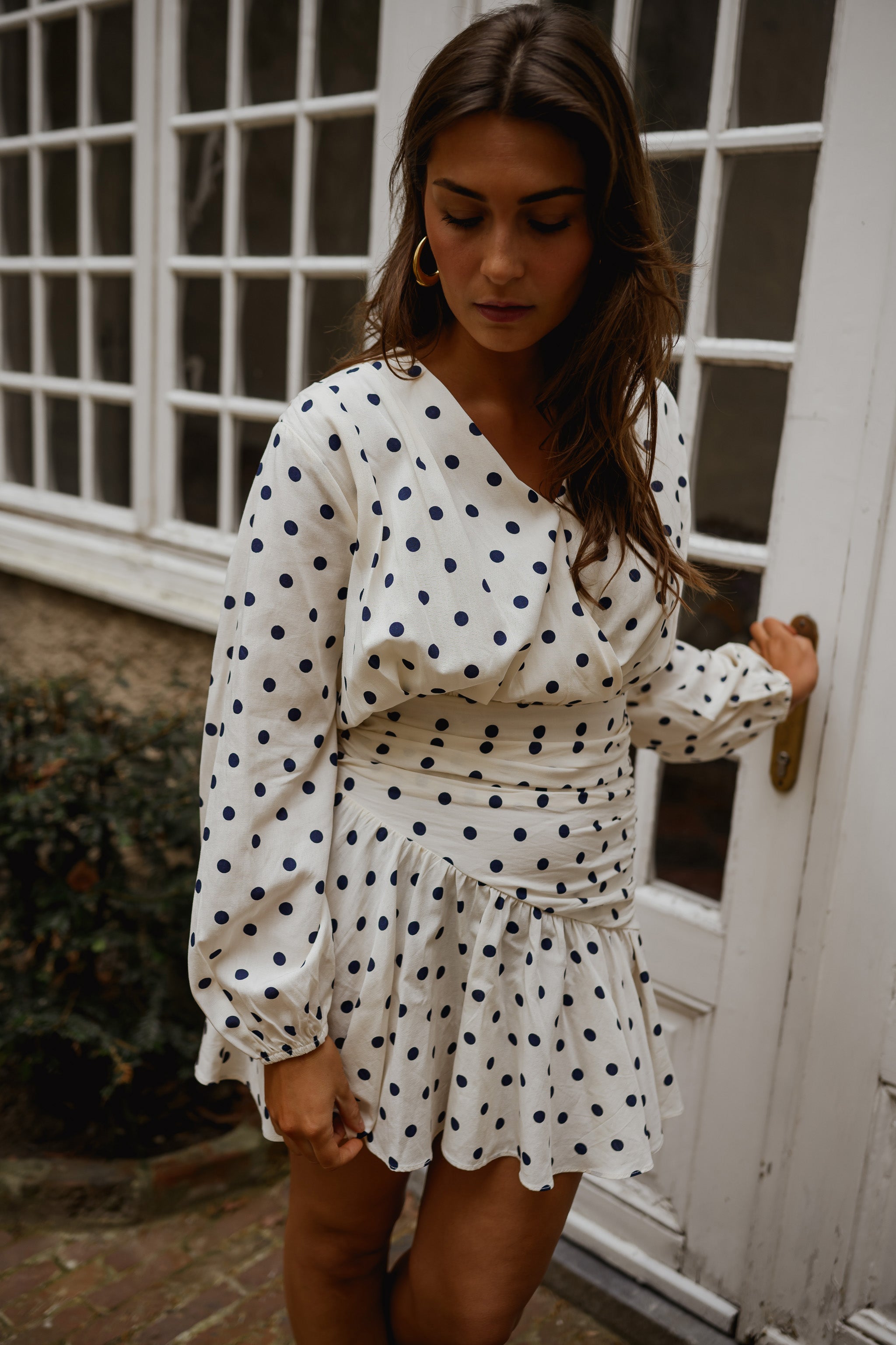 Ecru Polka Dot Halie Dress