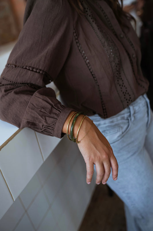 Green and Golden Laria Bracelets