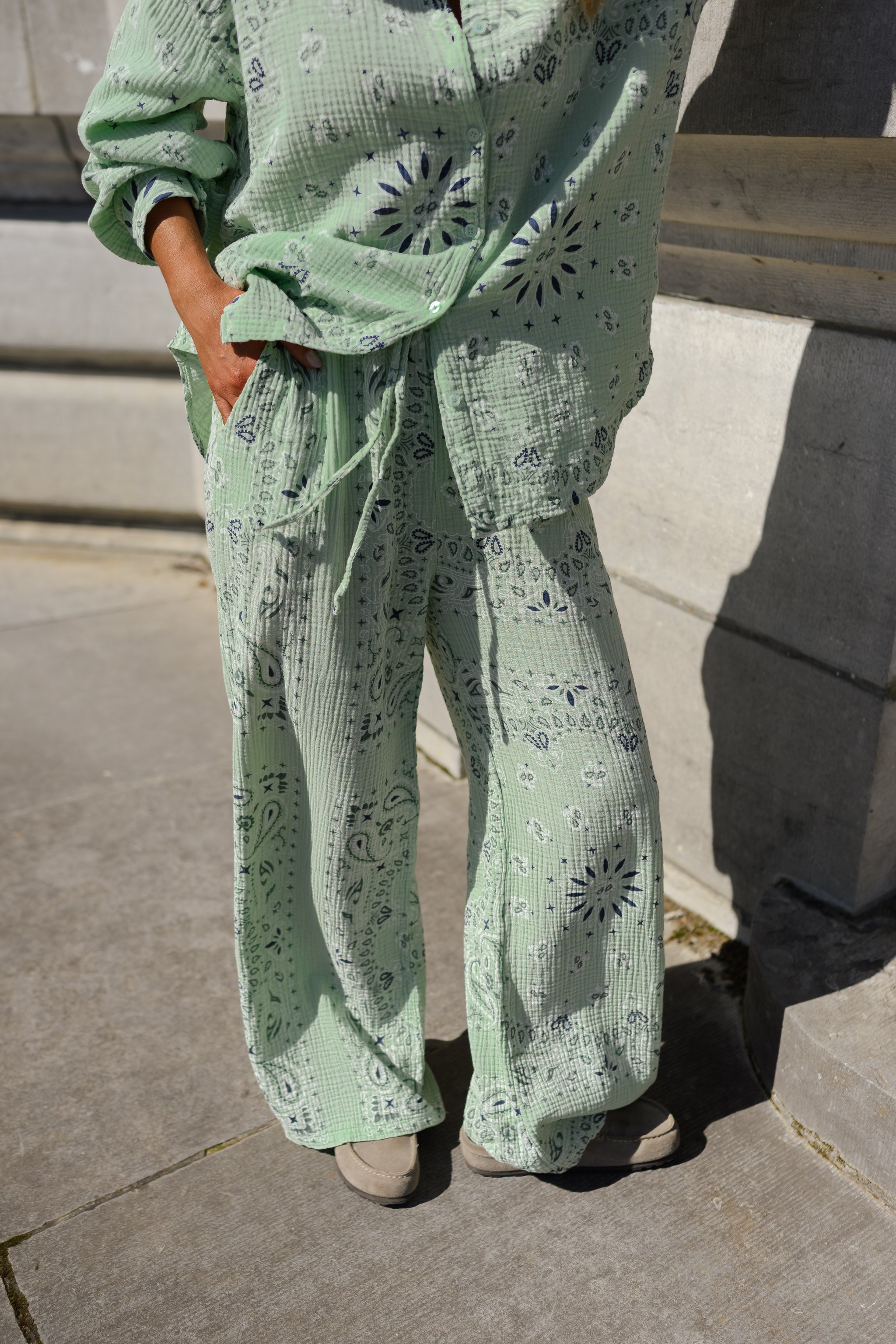 Green Patterned Sena Set