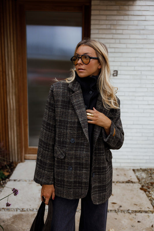 Grey Checkered Lyson Coat