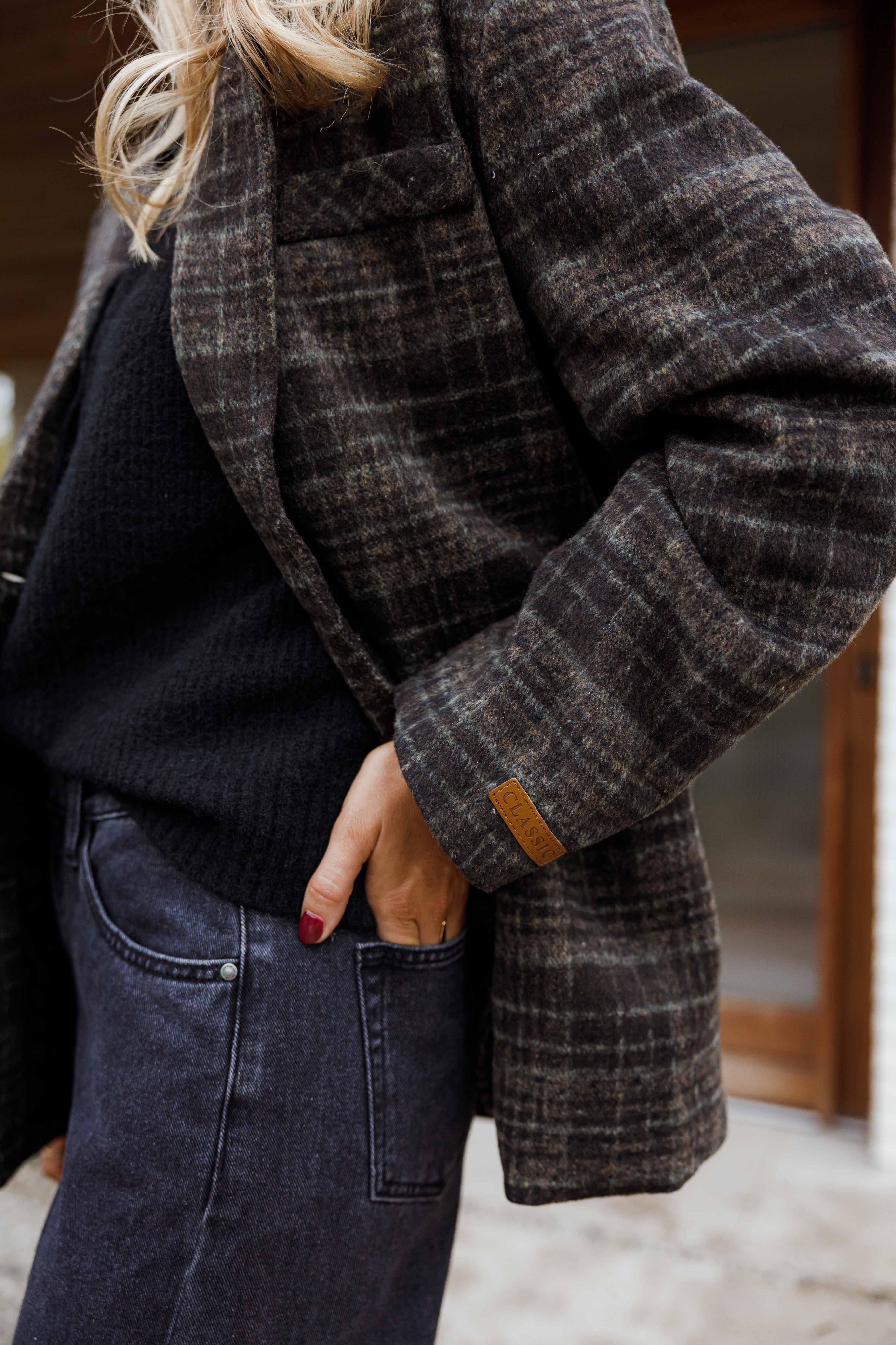 Grey Checkered Lyson Coat