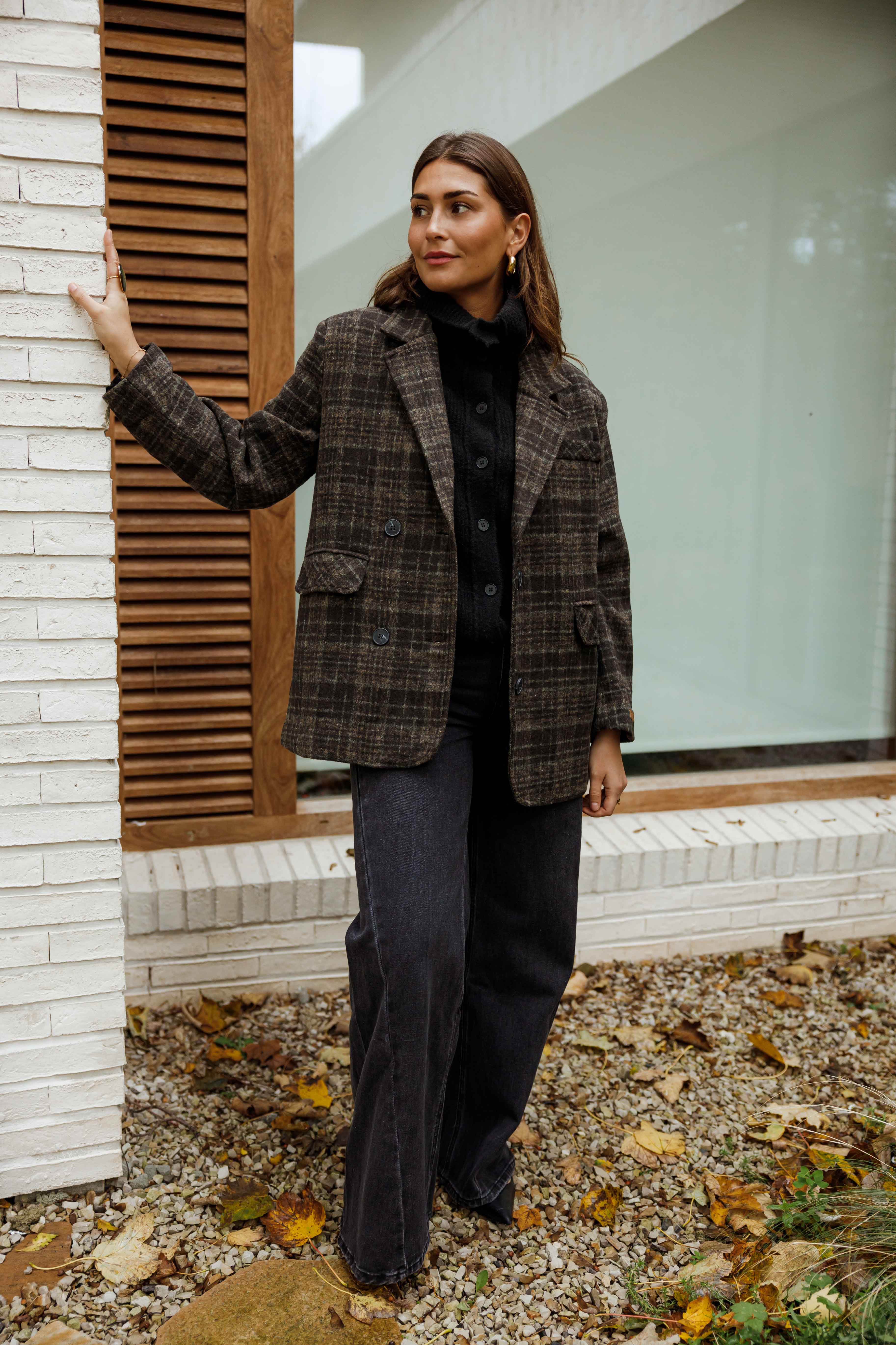 Grey Checkered Lyson Coat