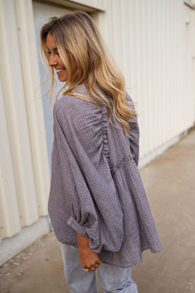Grey Checkered Sofia Shirt