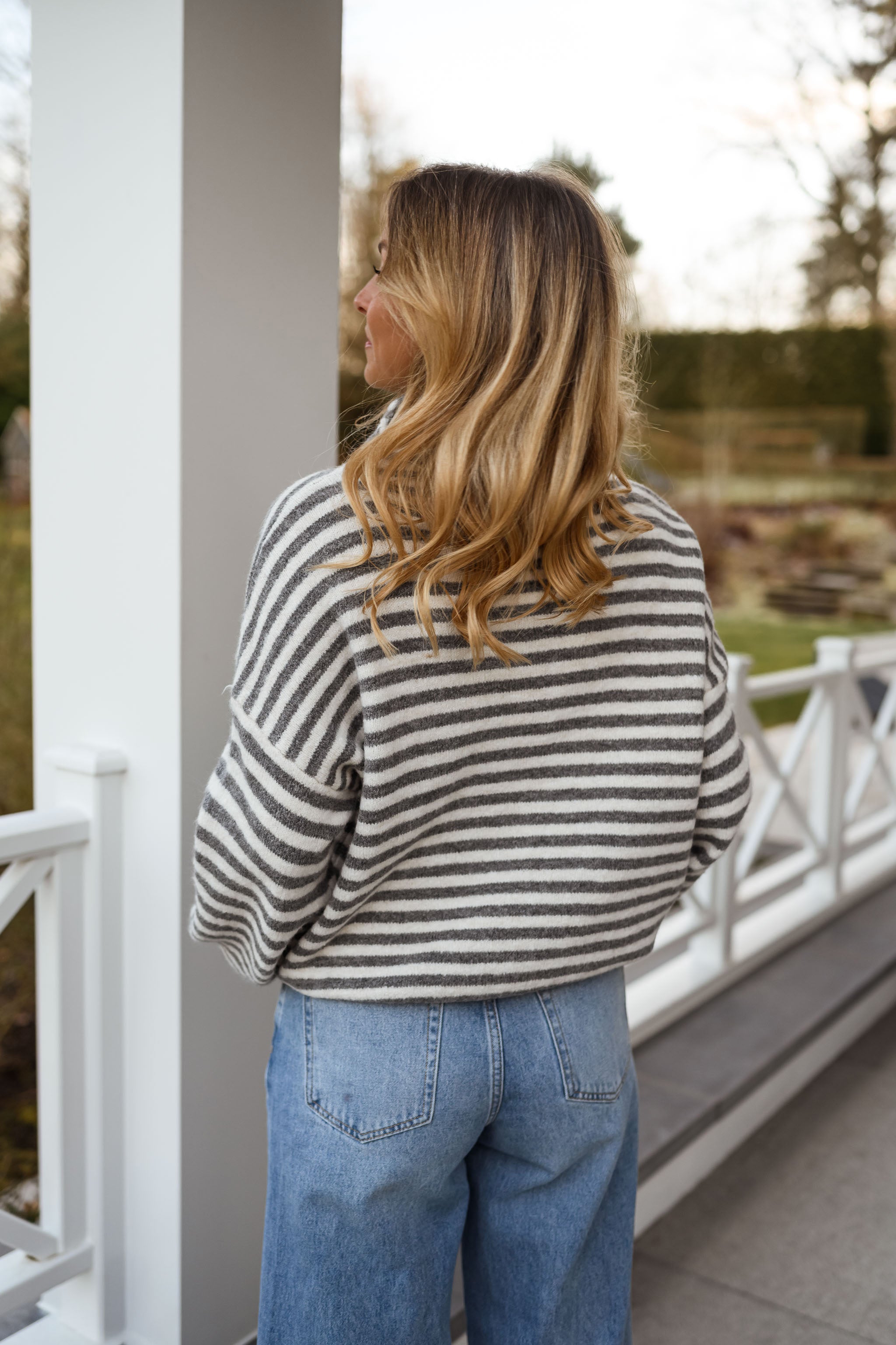 Grey and Ecru Penelope Sweater