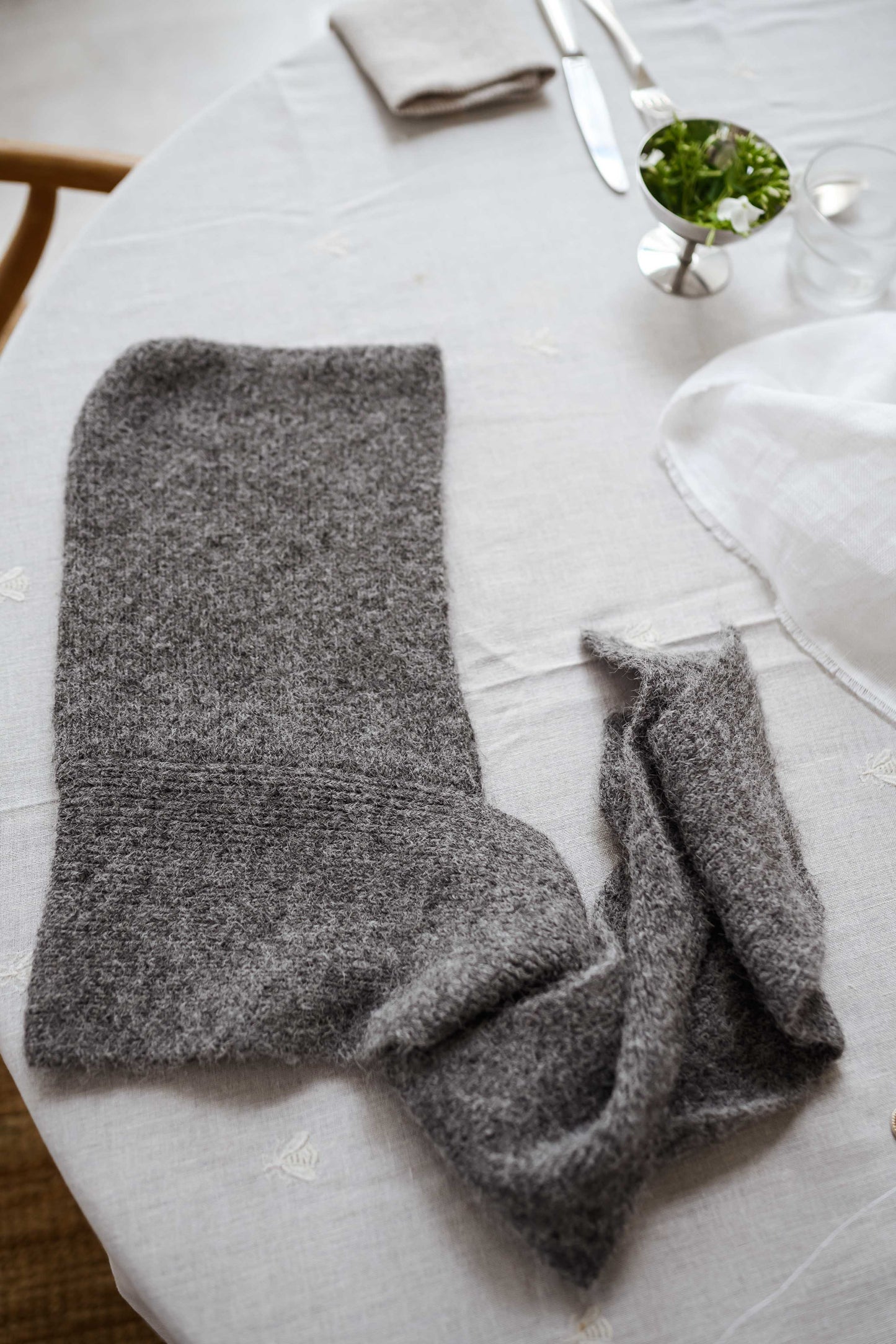 Grey Hooded Giada Scarf