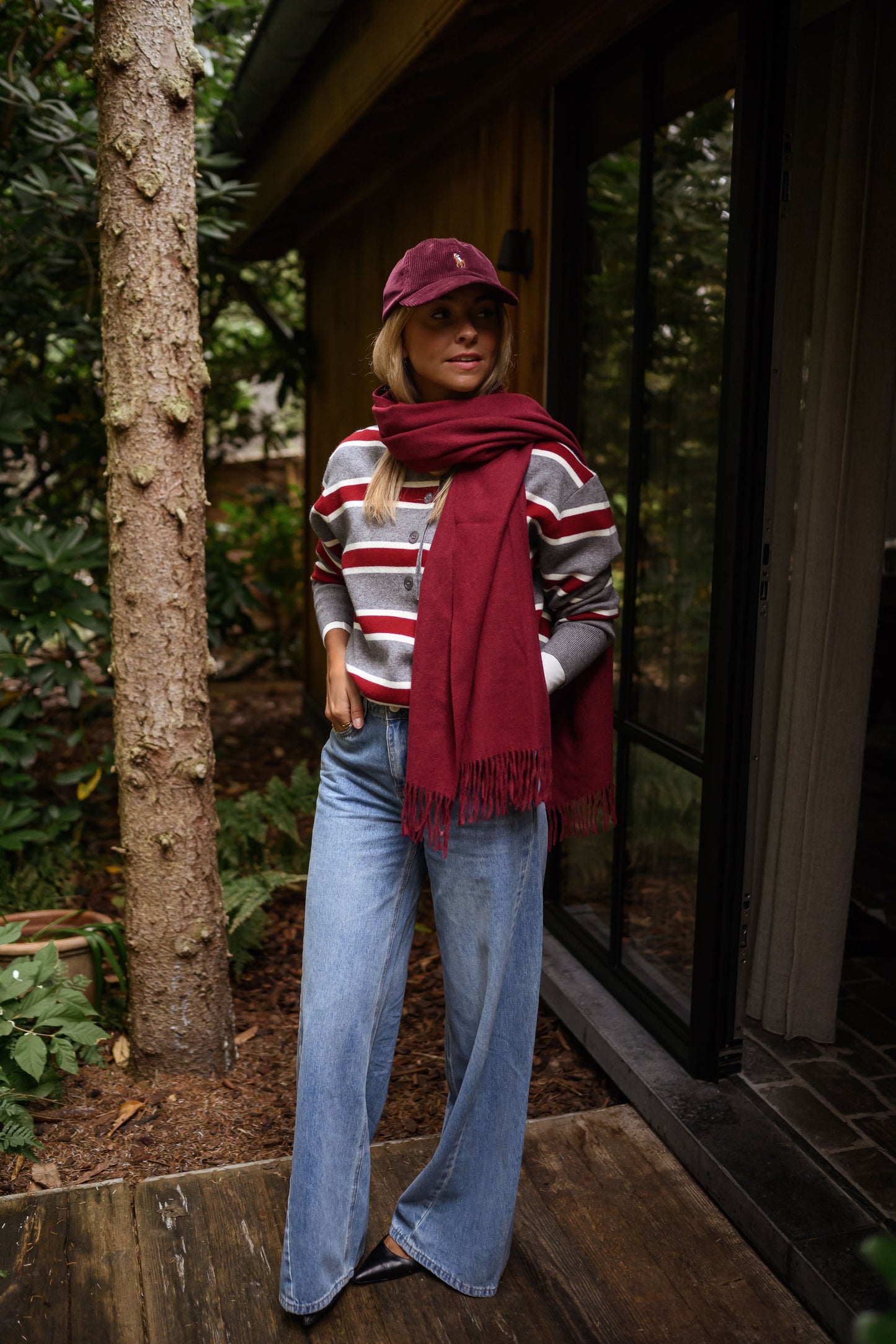 Grey Striped Moha Sweater