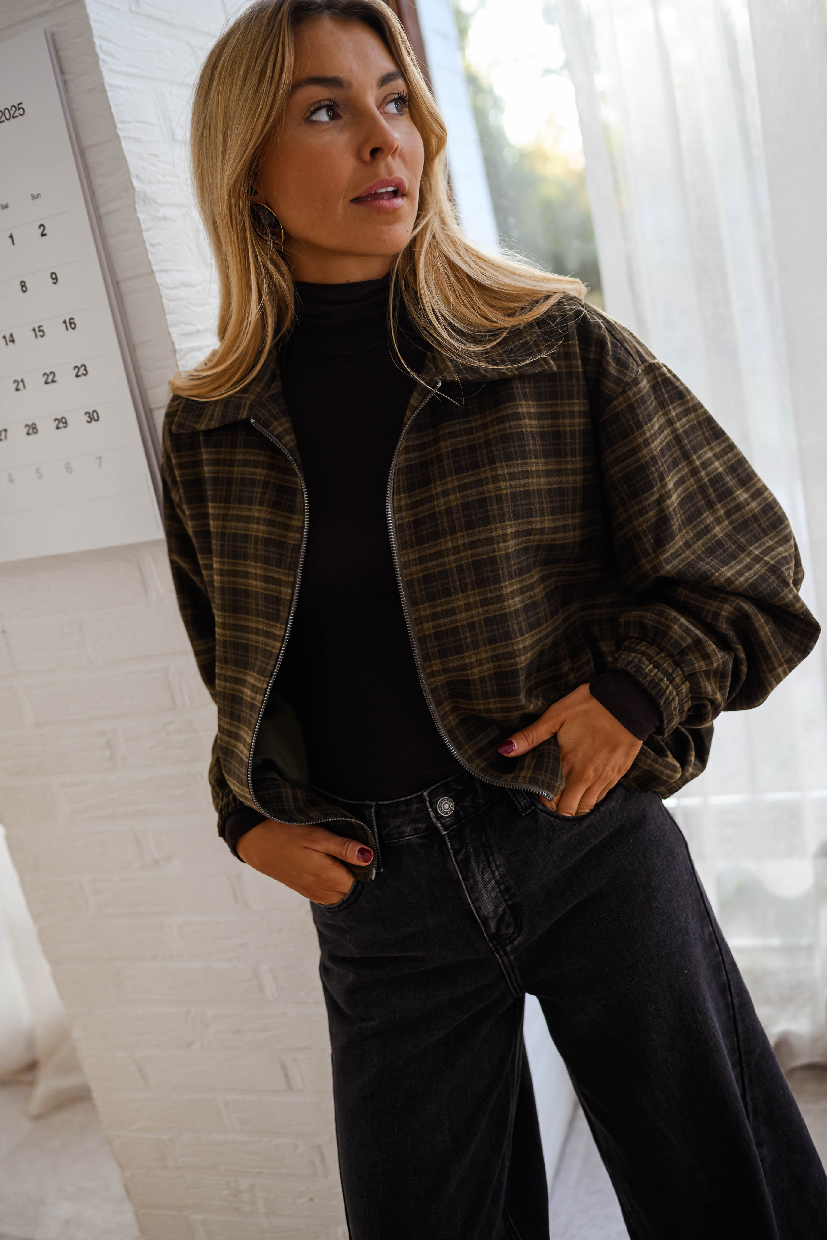 Khaki Checkered Philipa Jacket