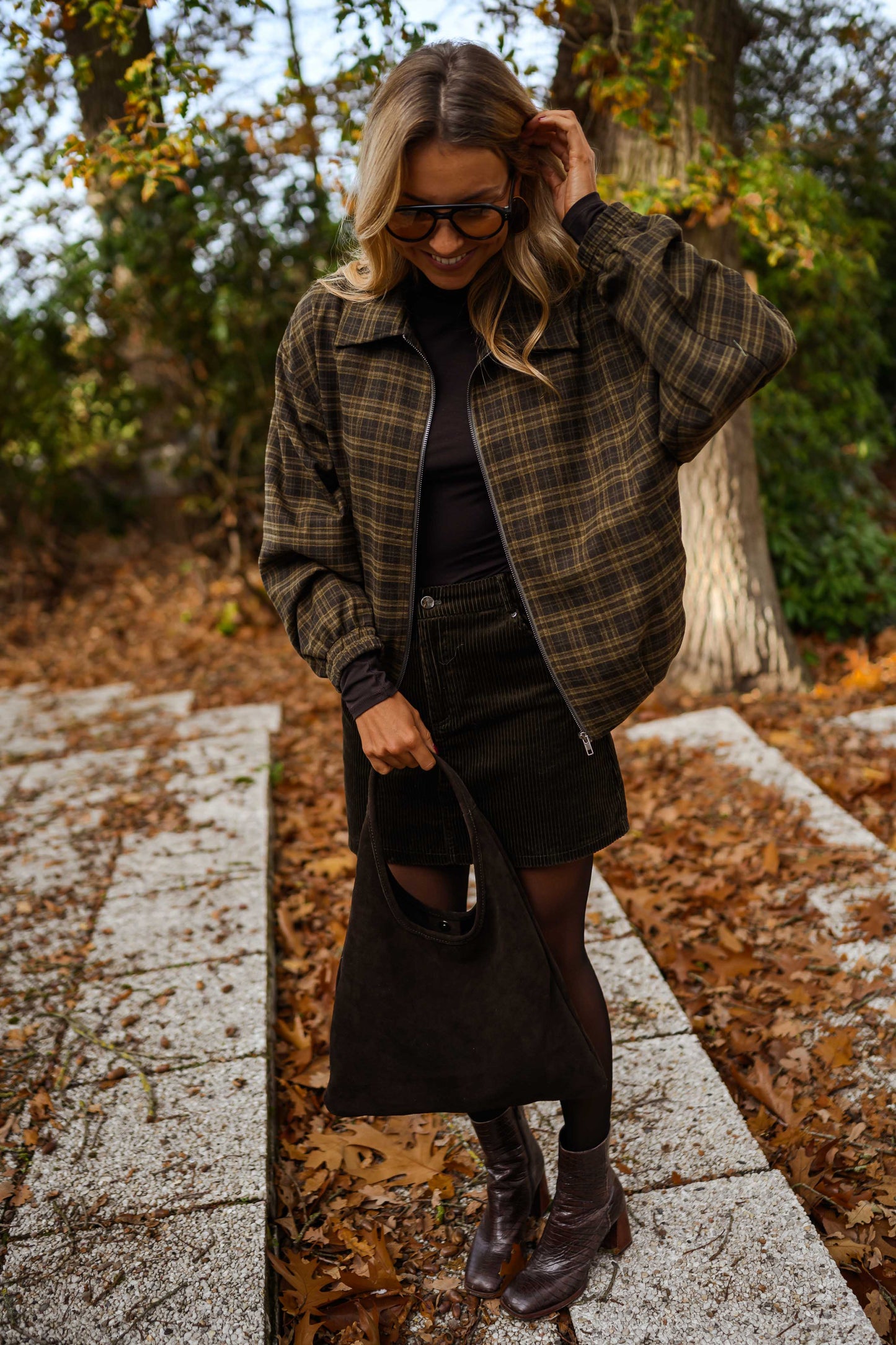 Khaki Checkered Philipa Jacket