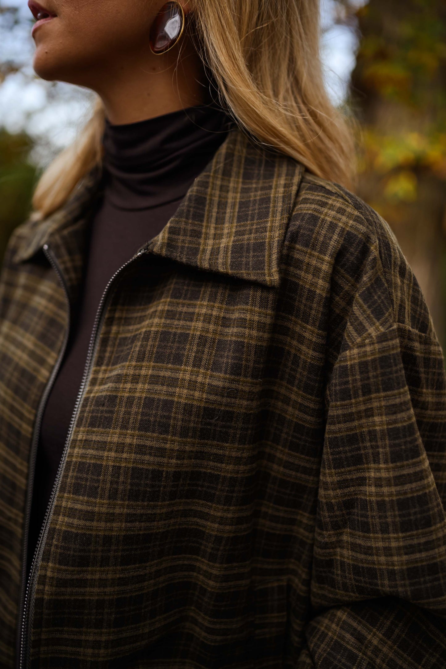 Khaki Checkered Philipa Jacket