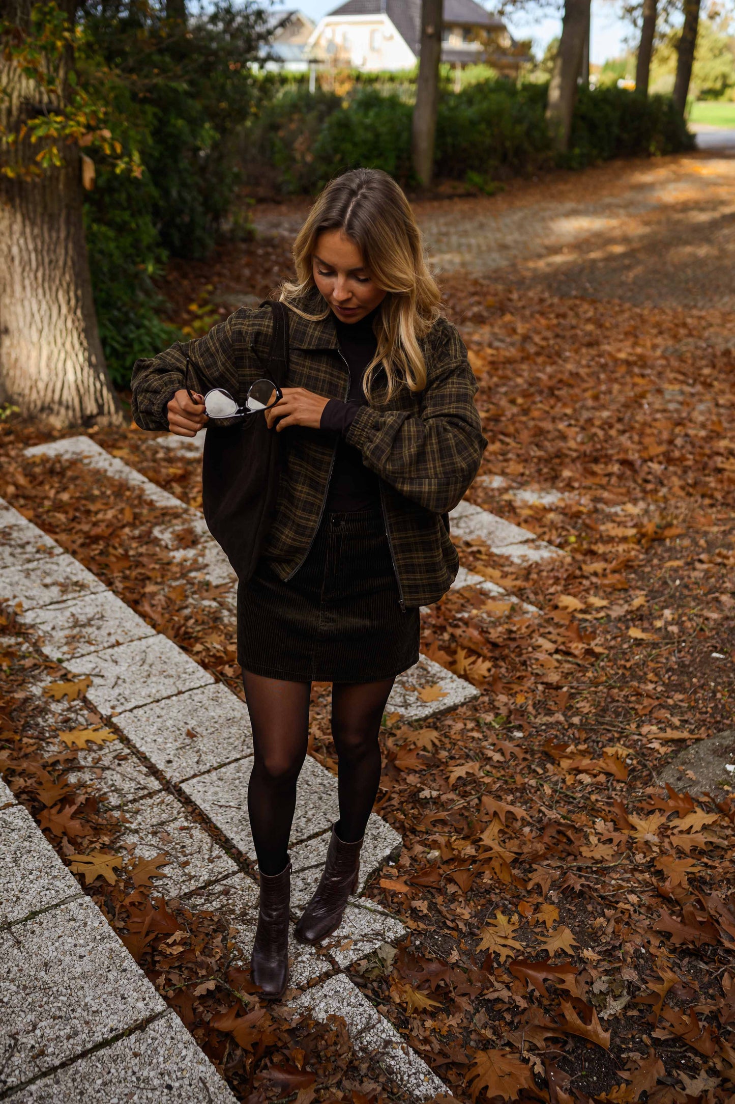 Khaki Checkered Philipa Jacket