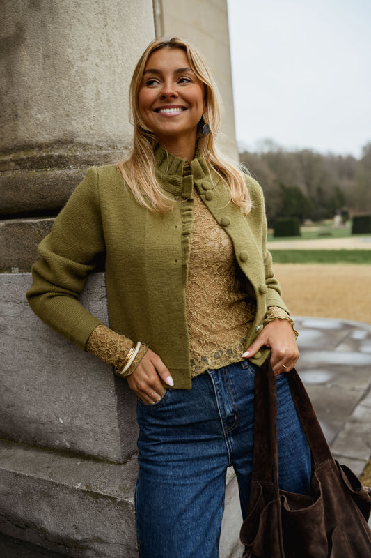 Khaki Jeanine Cardigan