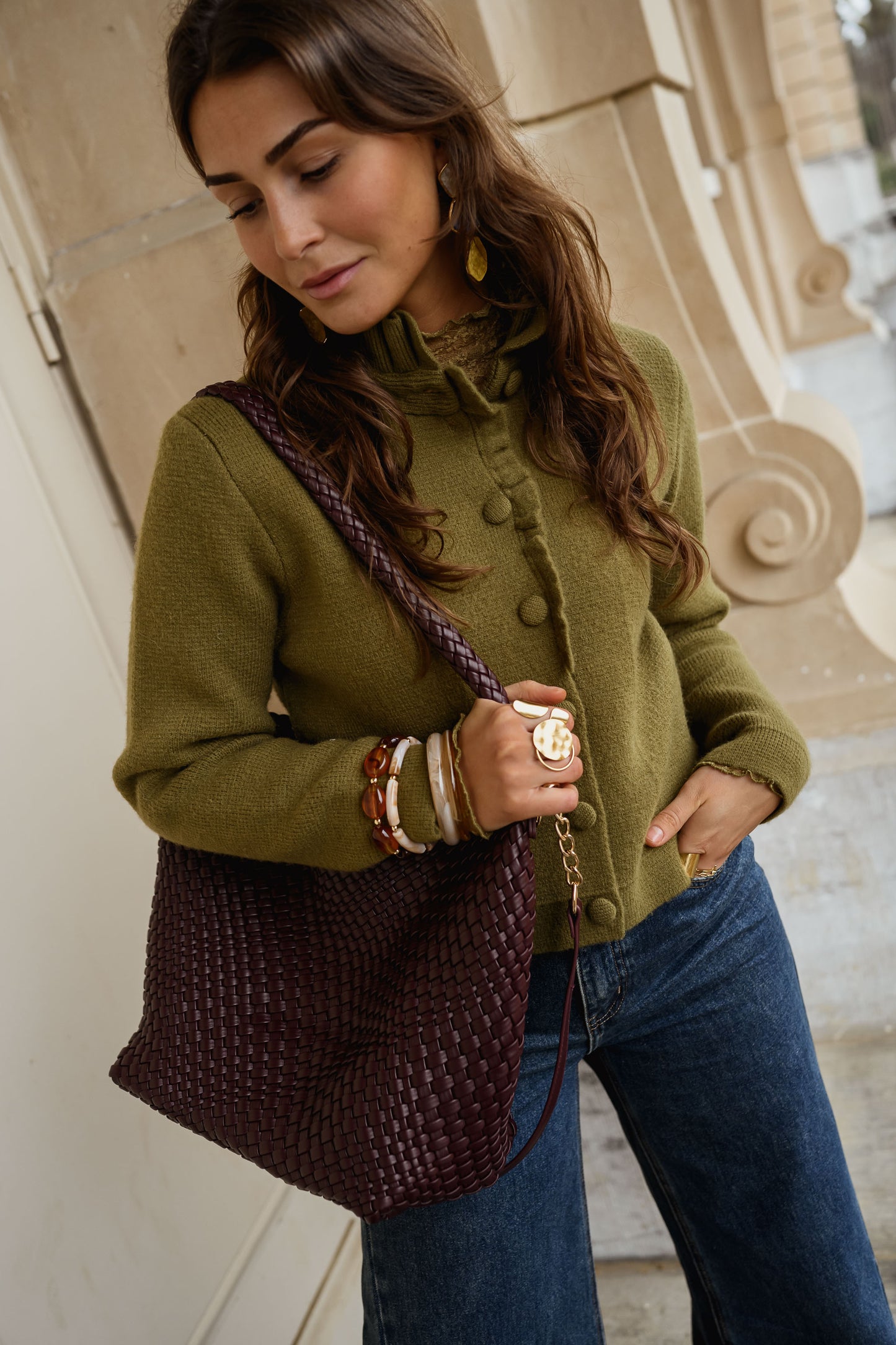 Khaki Jeanine Cardigan