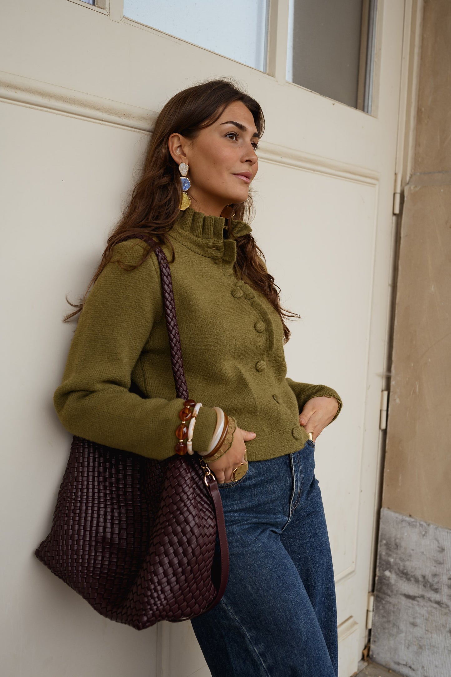 Khaki Jeanine Cardigan