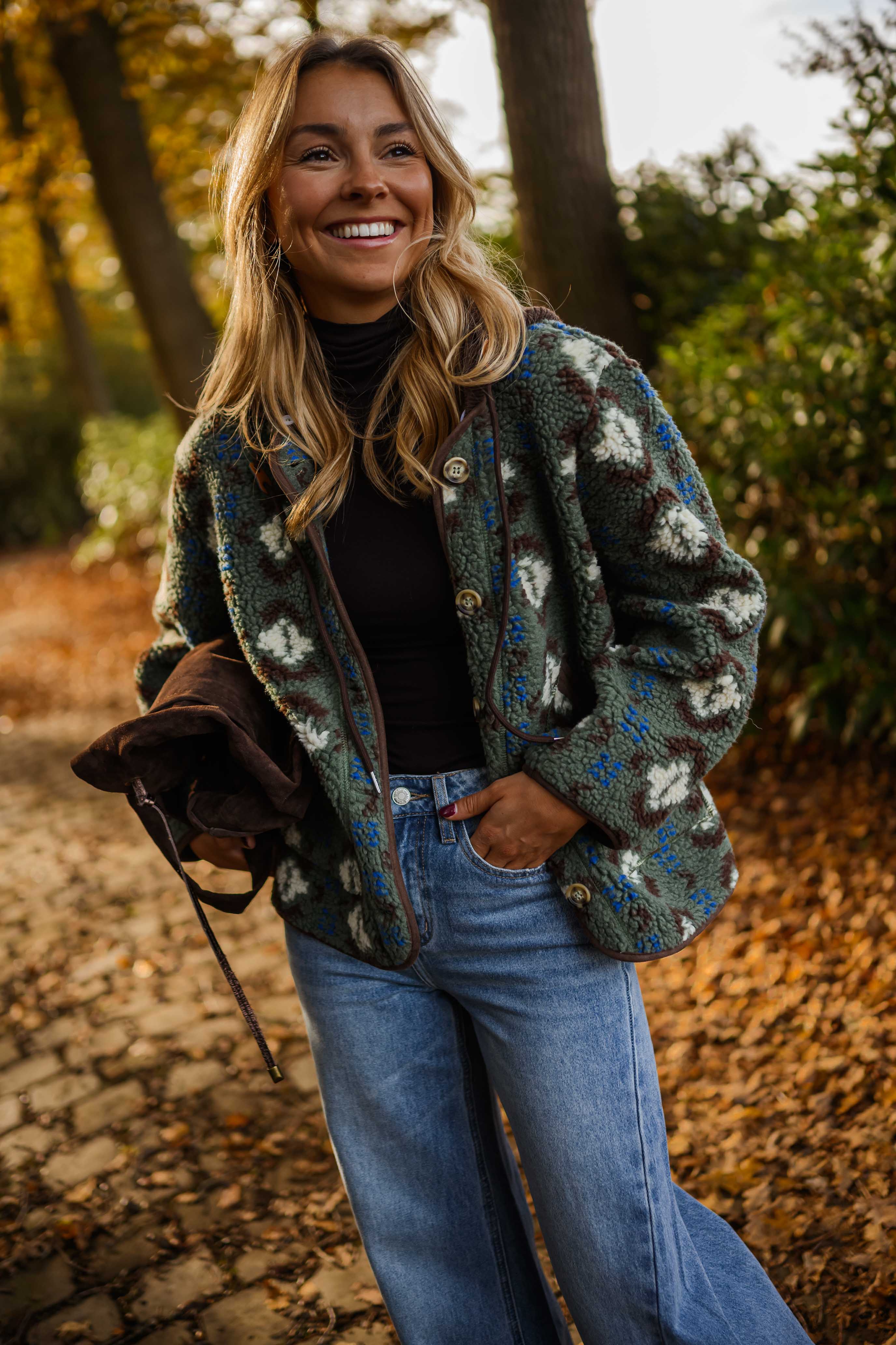 Khaki Patterned Malory Coat