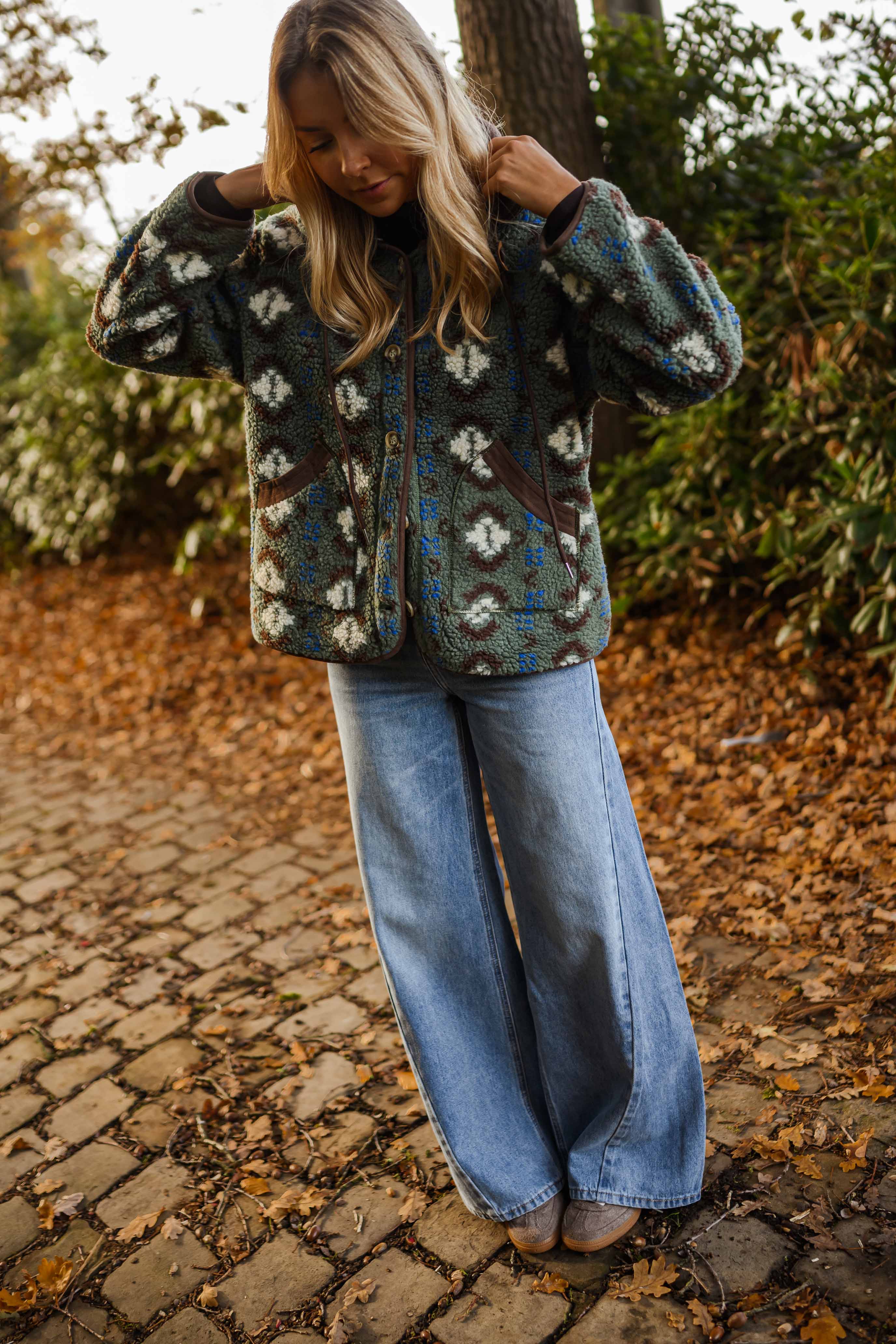 Khaki Patterned Malory Coat