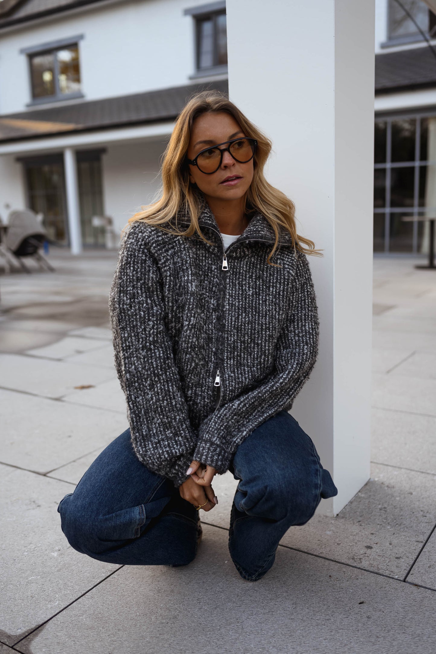 Mottled Grey Feyre Cardigan