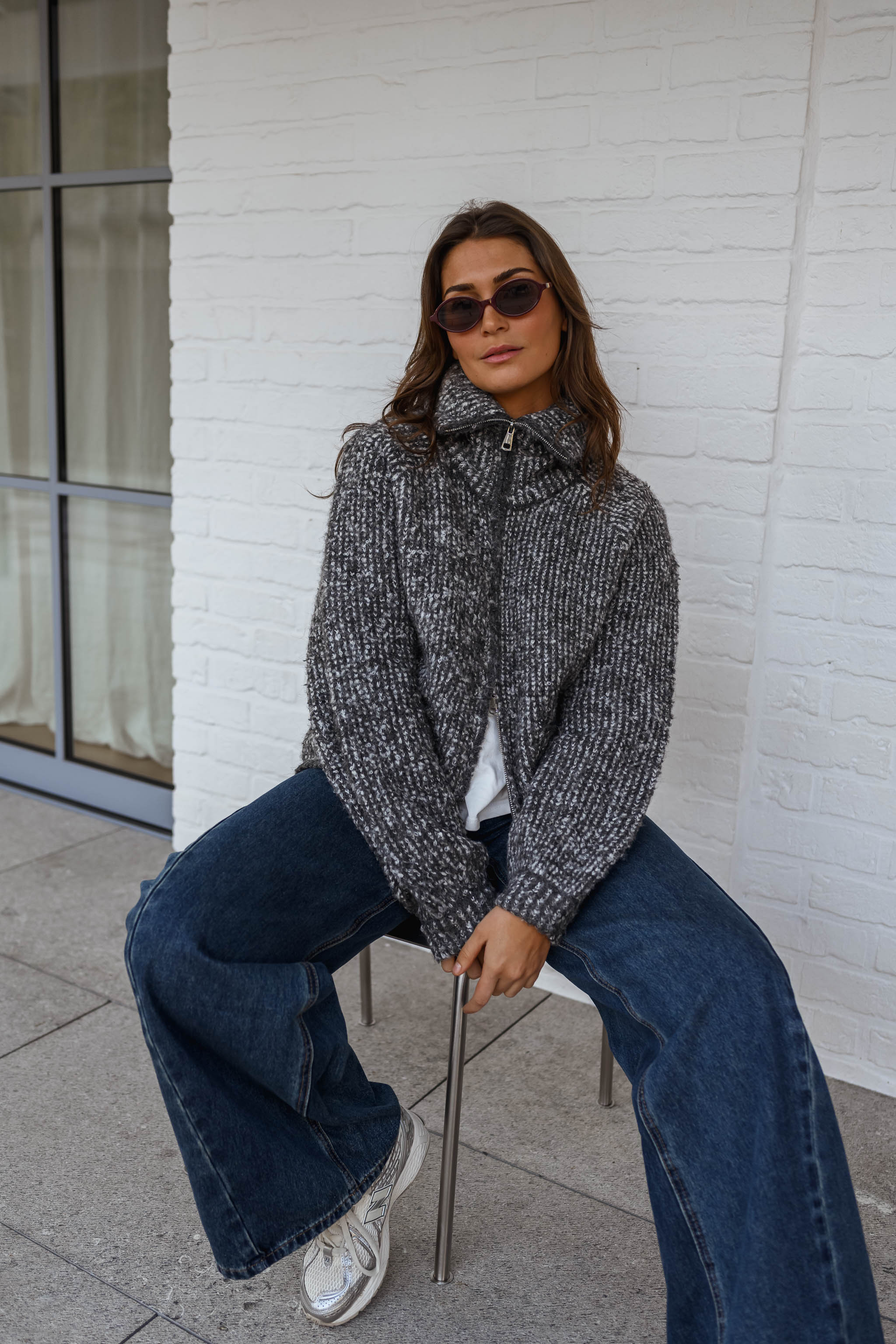 Mottled Grey Feyre Cardigan