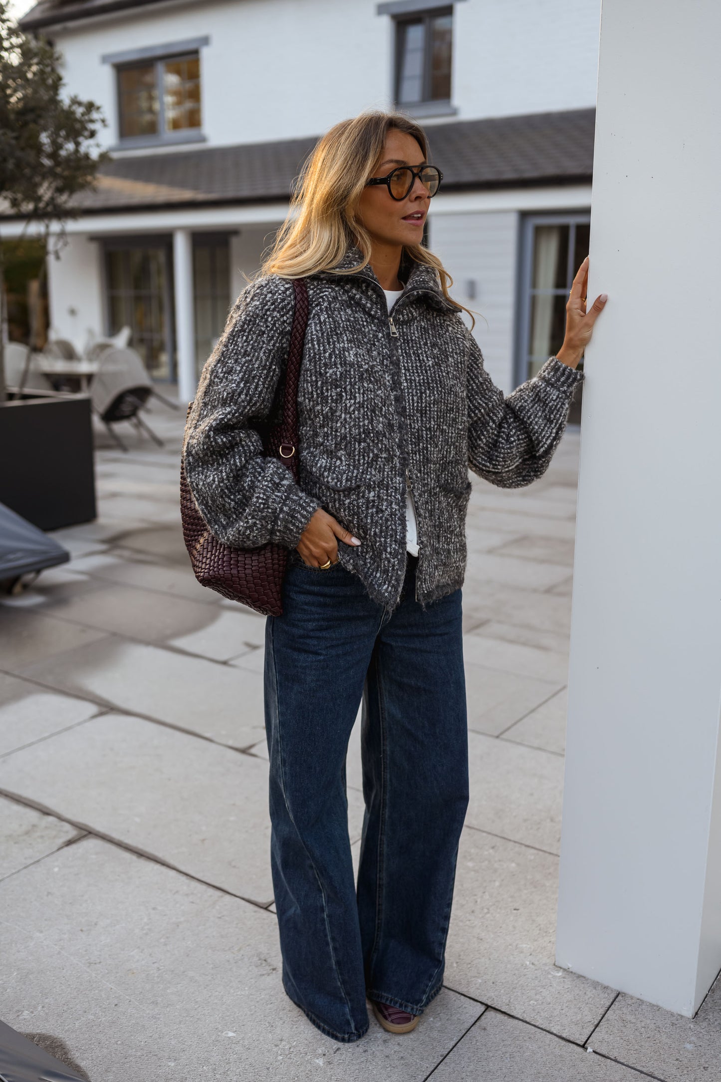 Mottled Grey Feyre Cardigan