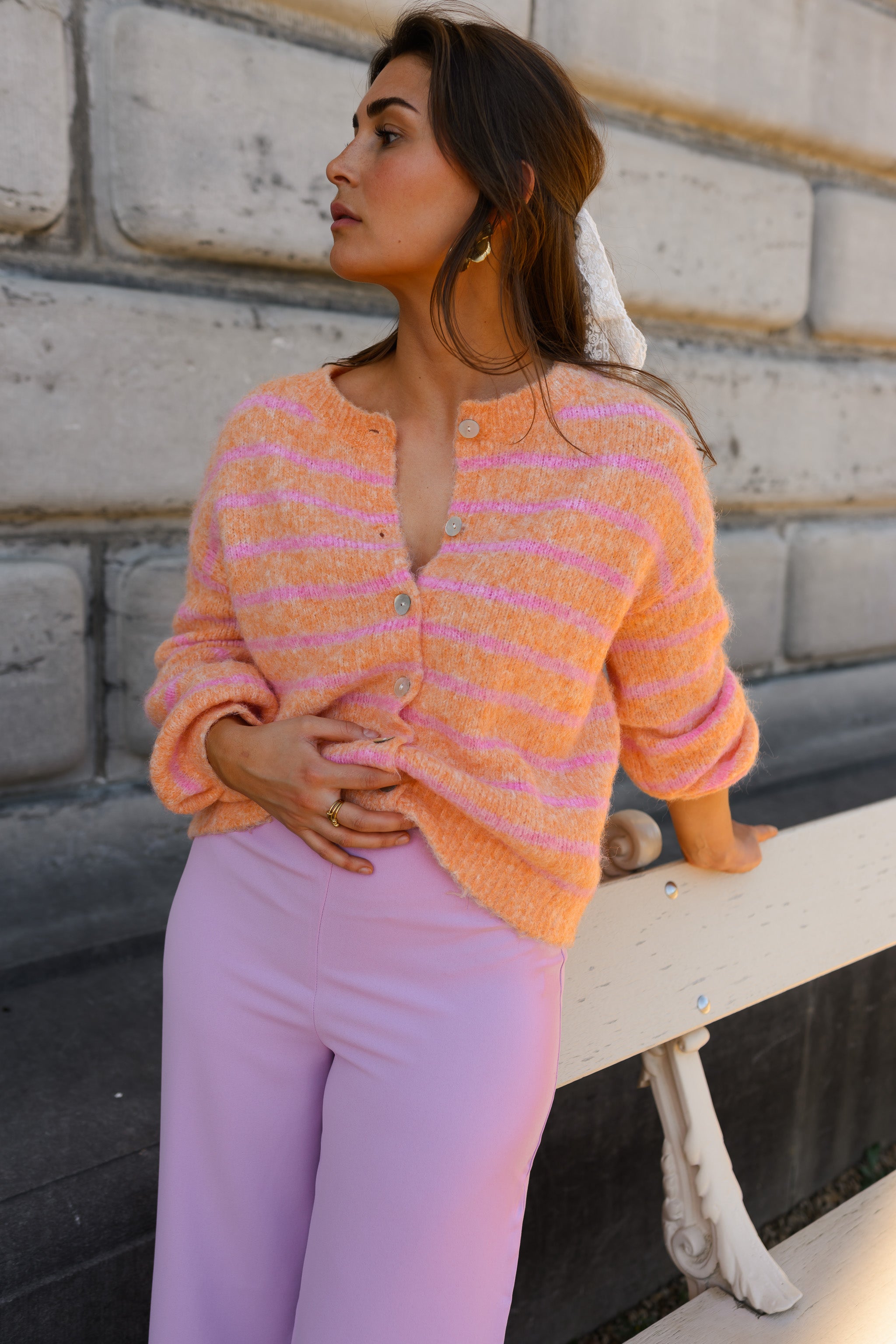 Orange And Pink Sego Cardigan