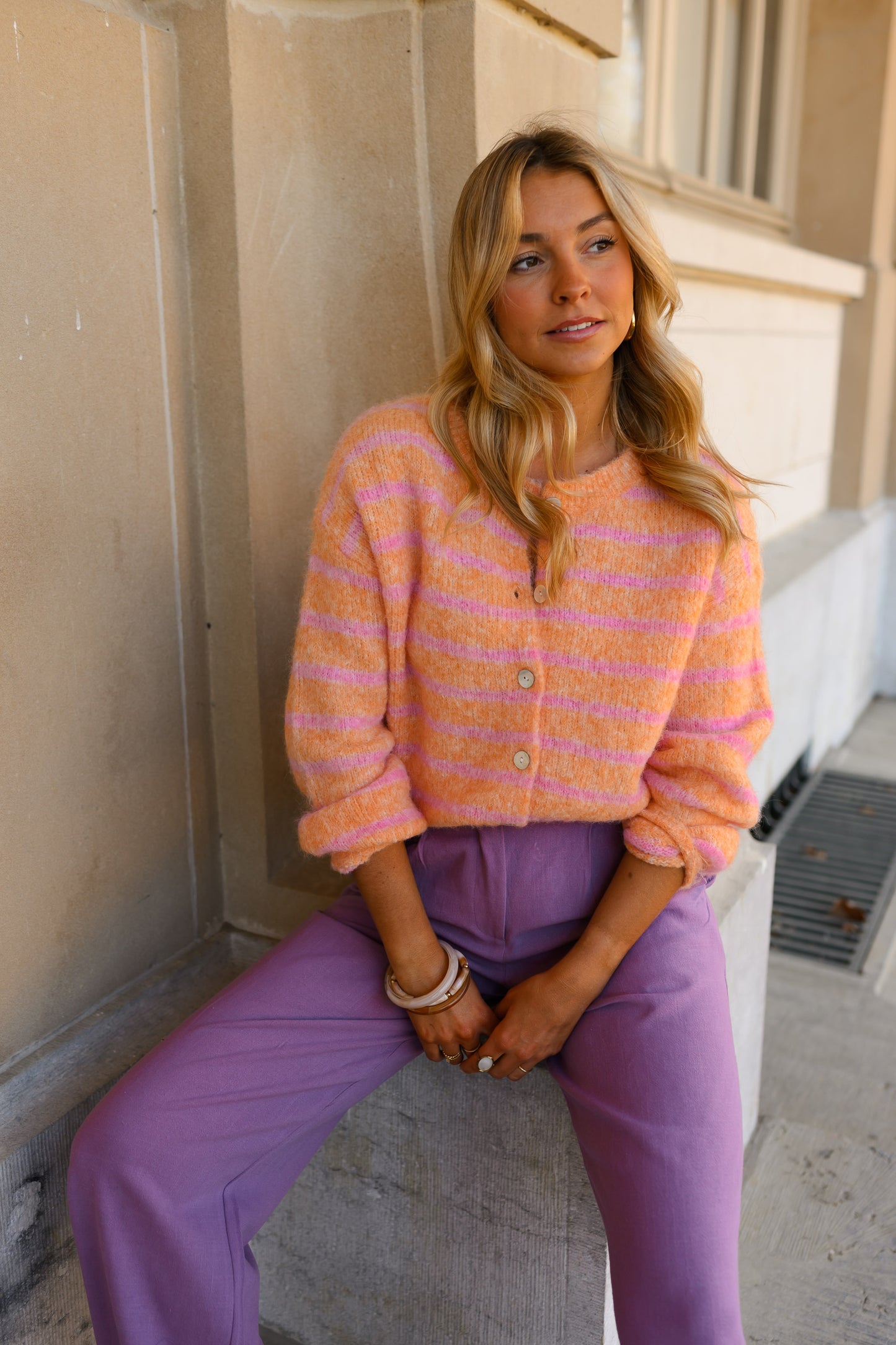 Orange And Pink Sego Cardigan