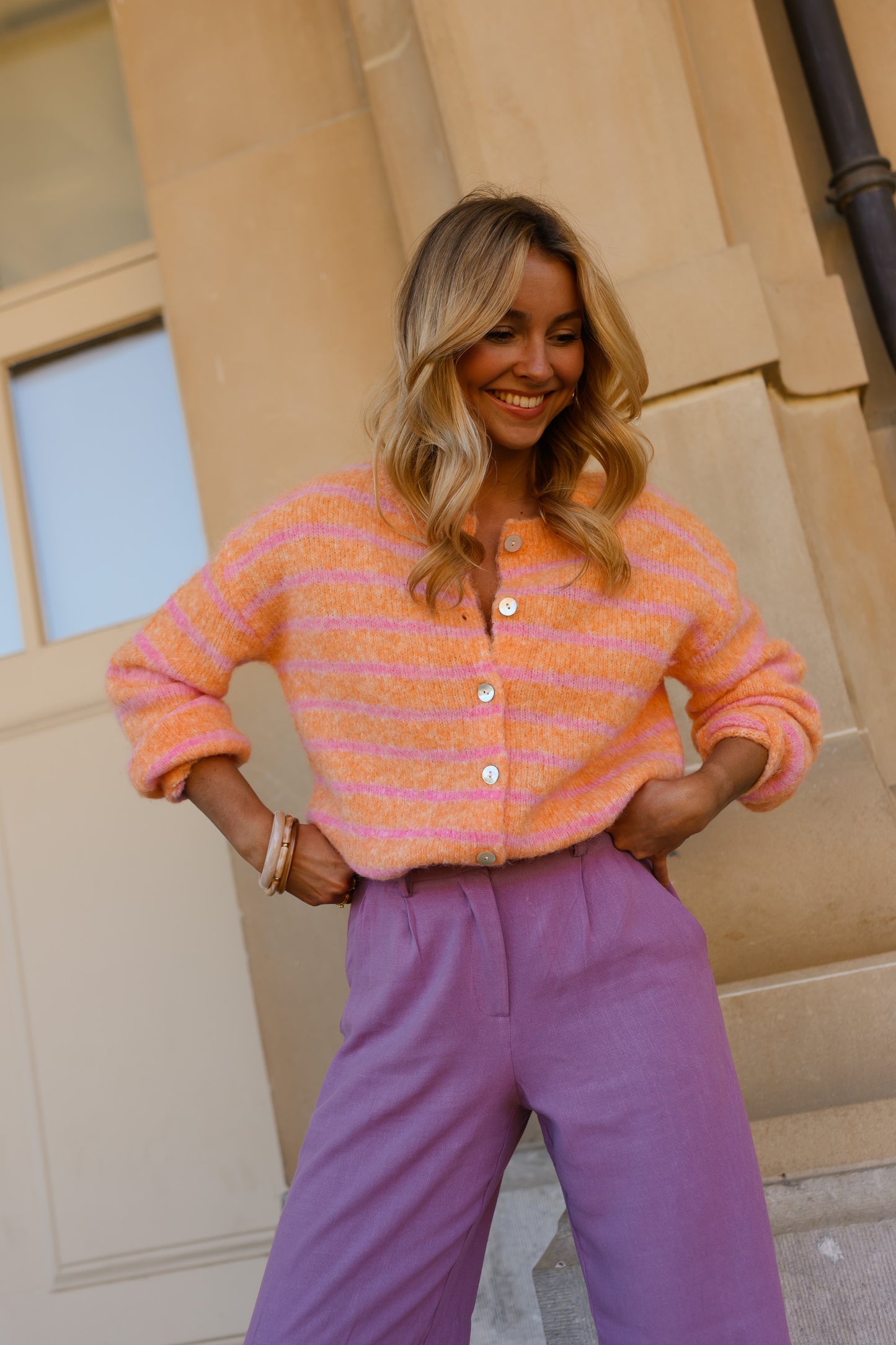 Orange And Pink Sego Cardigan