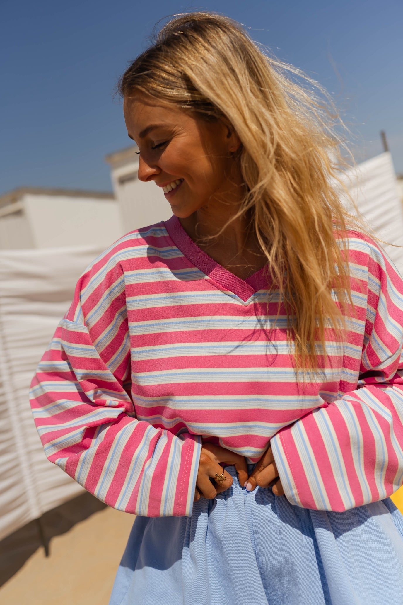 Pink and Blue Dorota T-shirt