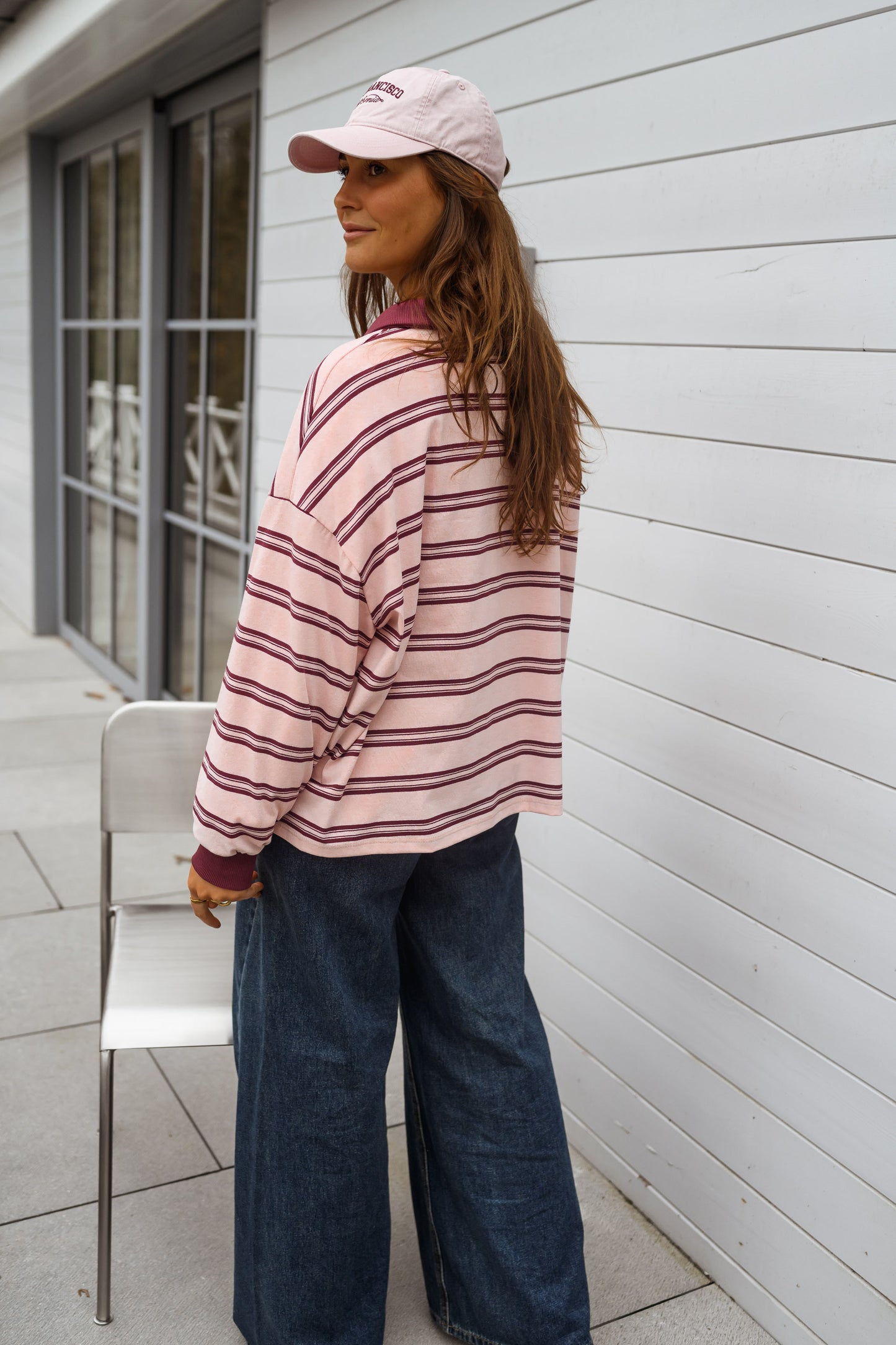Pink and Burgundy Amilia Polo Shirt