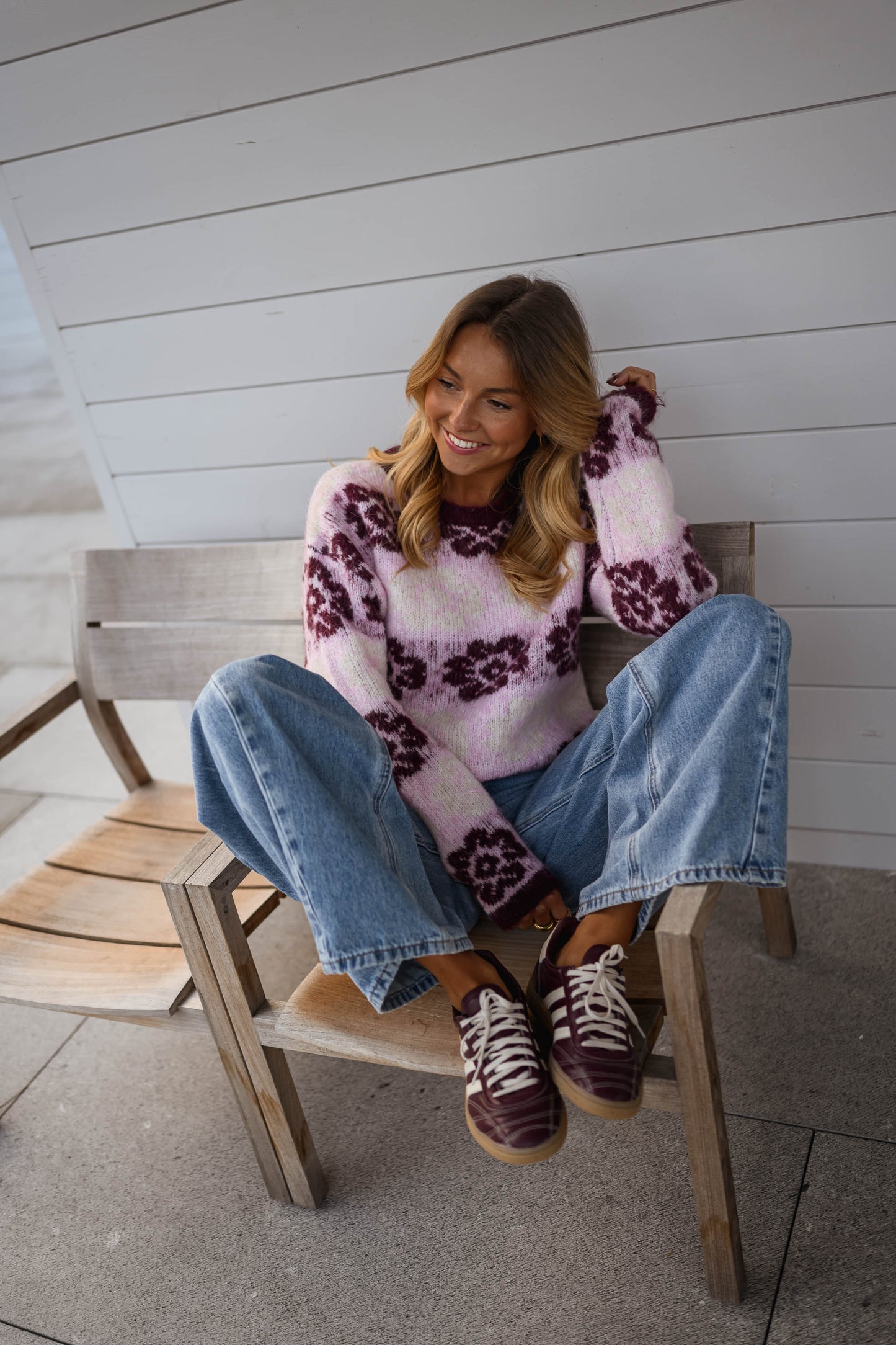 Pink and Burgundy Nesta Sweater