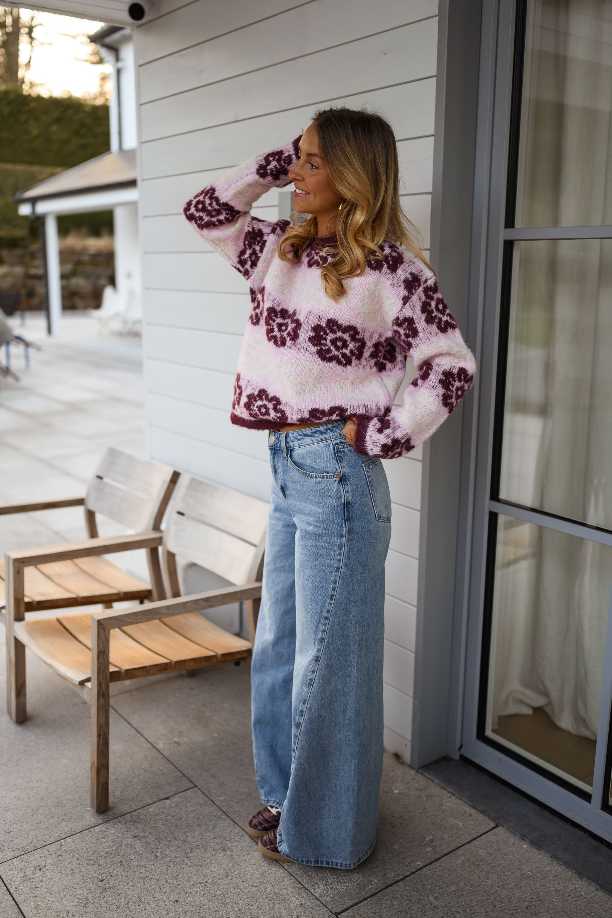 Pink and Burgundy Nesta Sweater