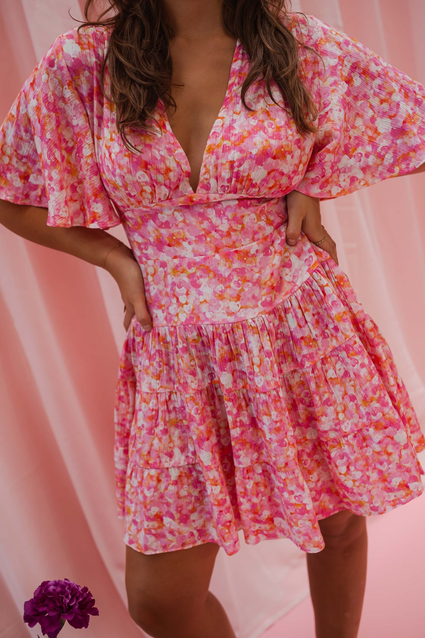 Pink Floral Doly Dress