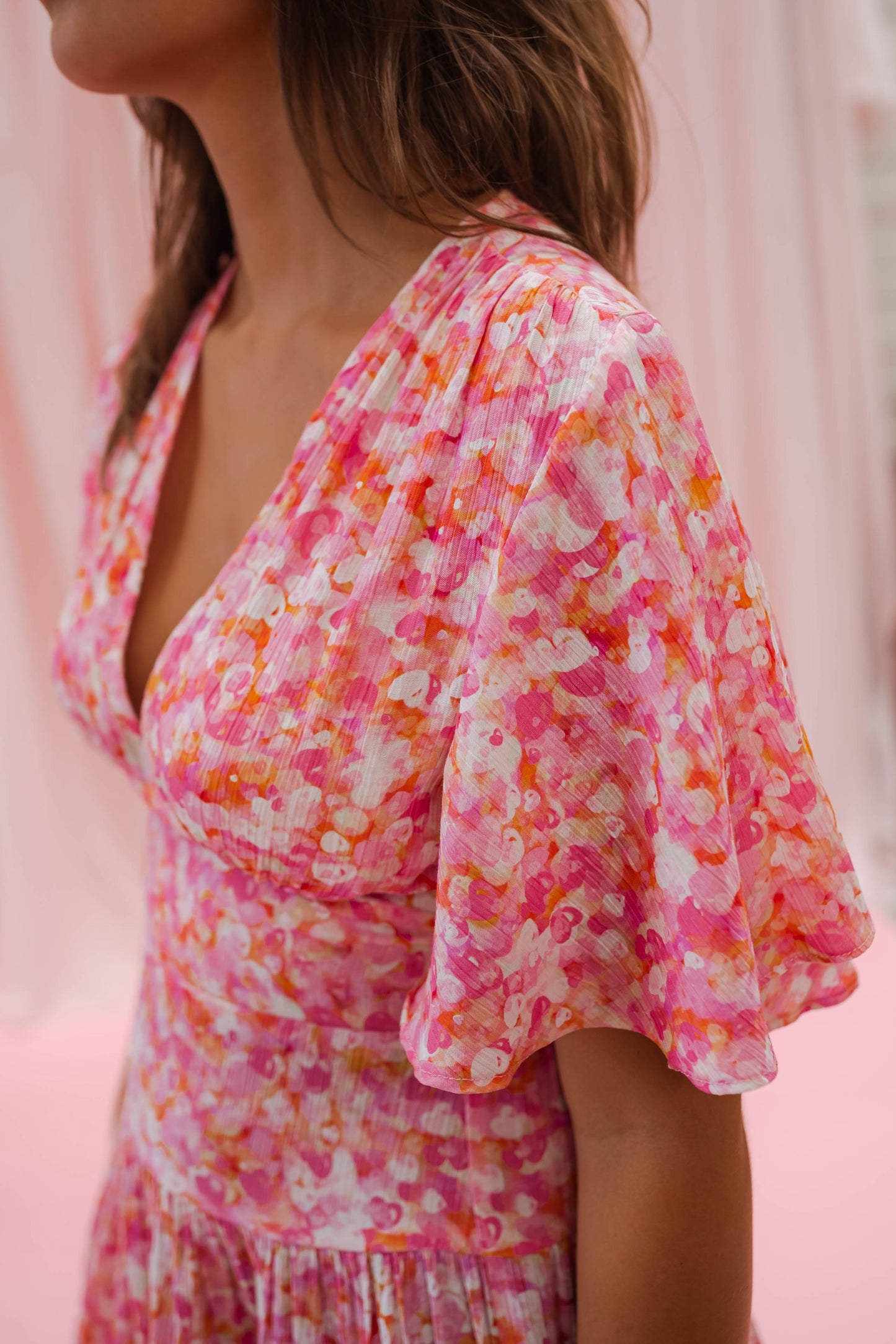 Pink Floral Doly Dress
