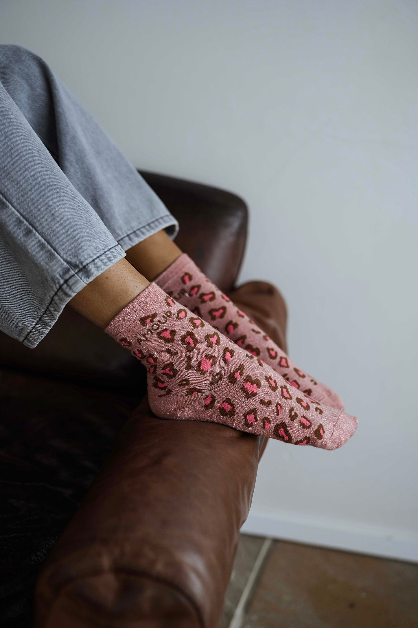 Pink Leopard Bosca Socks