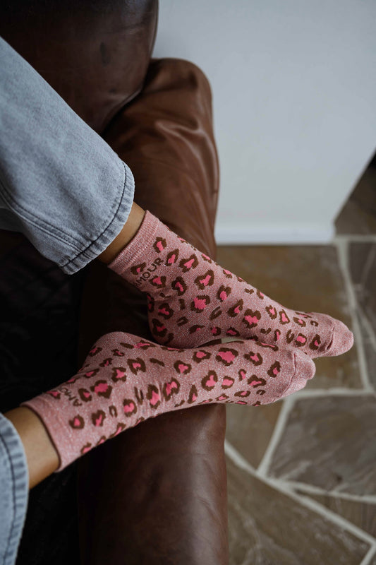 Pink Leopard Bosca Socks
