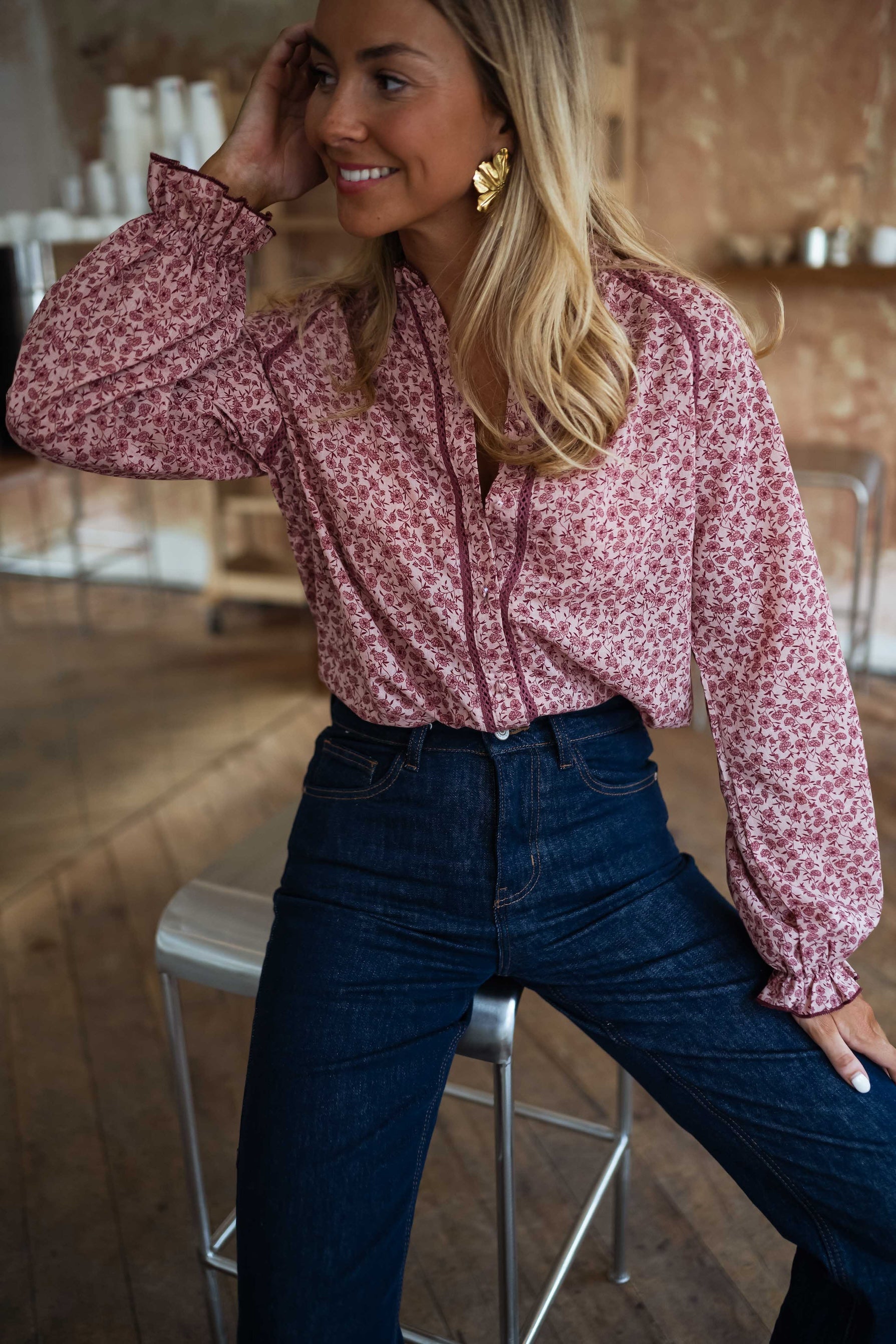 Pink Patterned Natacha Shirt