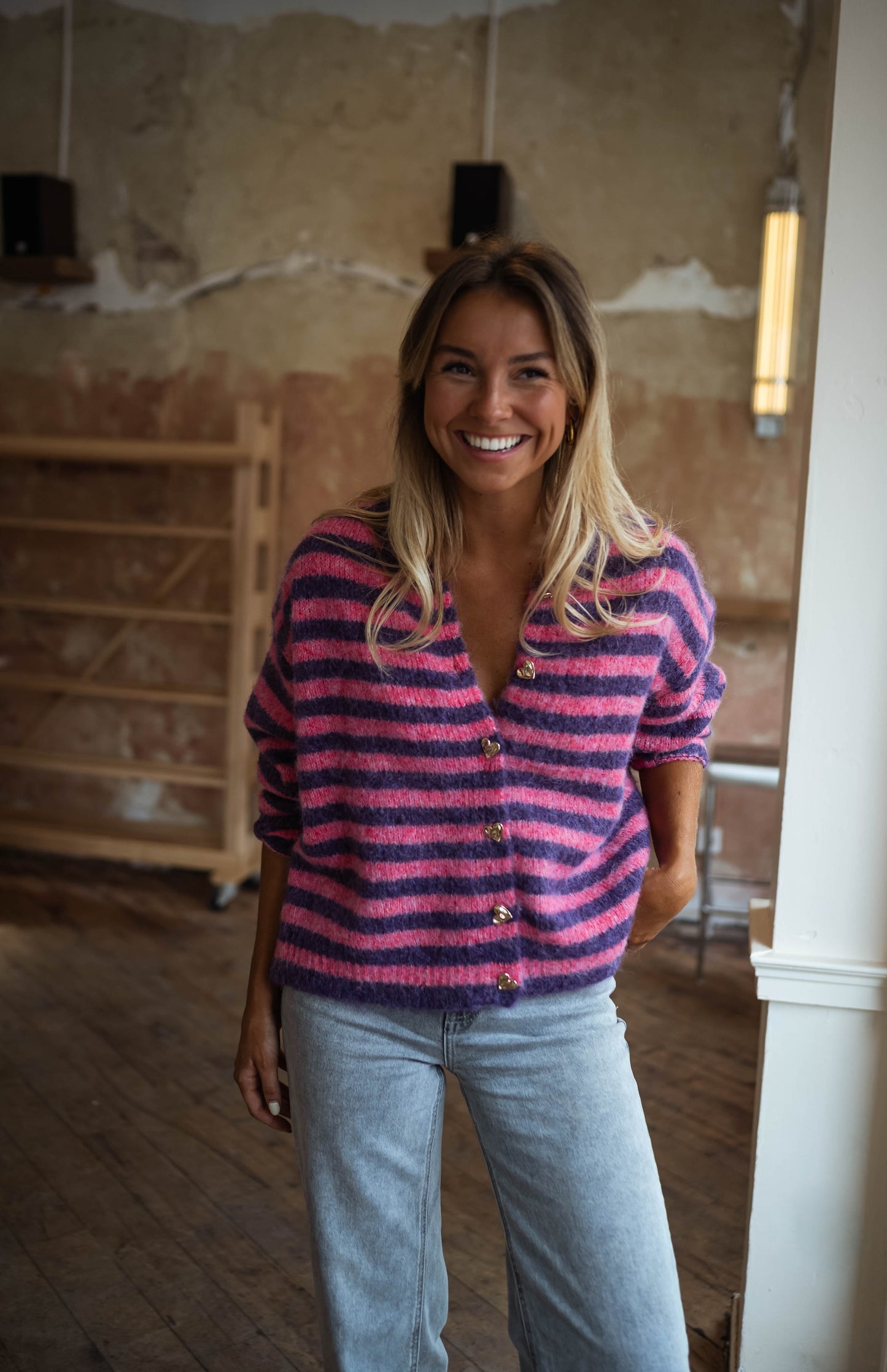 Pink and Purple Striped Cybelle Cardigan