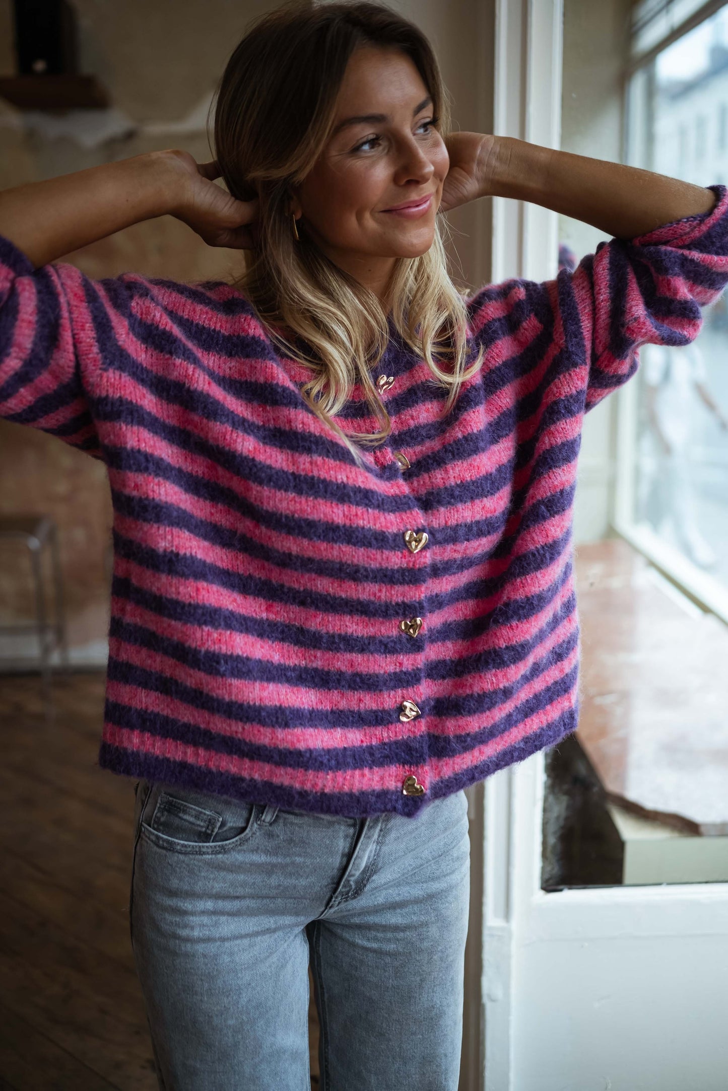 Pink and Purple Striped Cybelle Cardigan