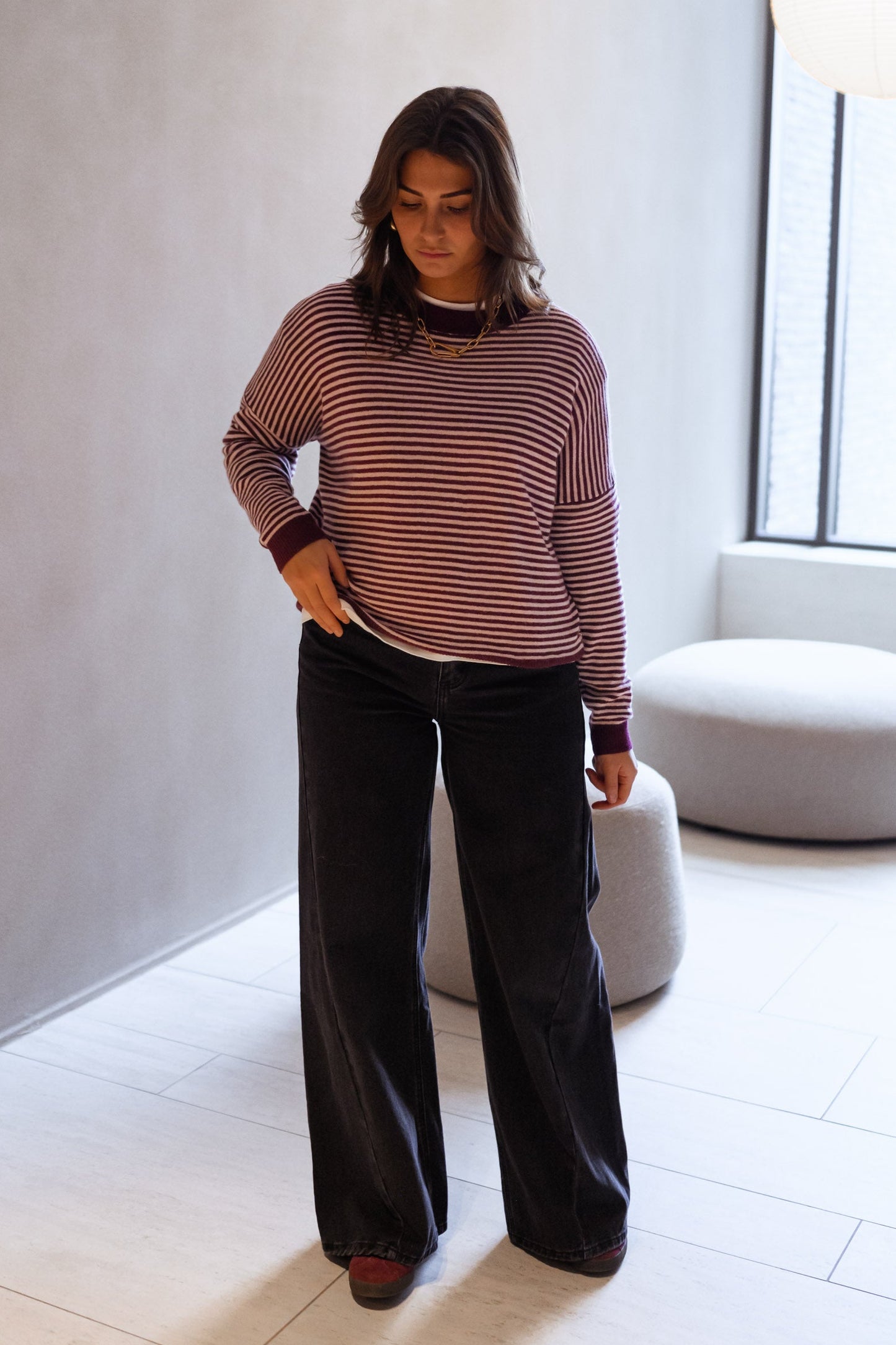 Pink and Red Striped Leona Sweater